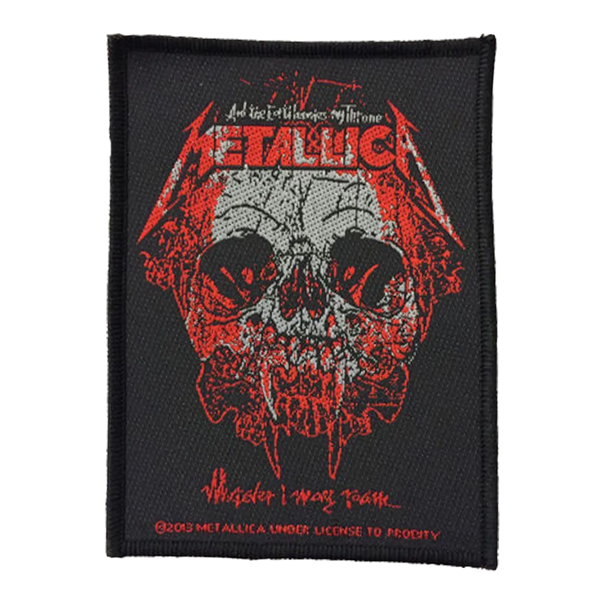 Metallica Bloody Skull Patch Wherever I May Roam Red Woven Sew On