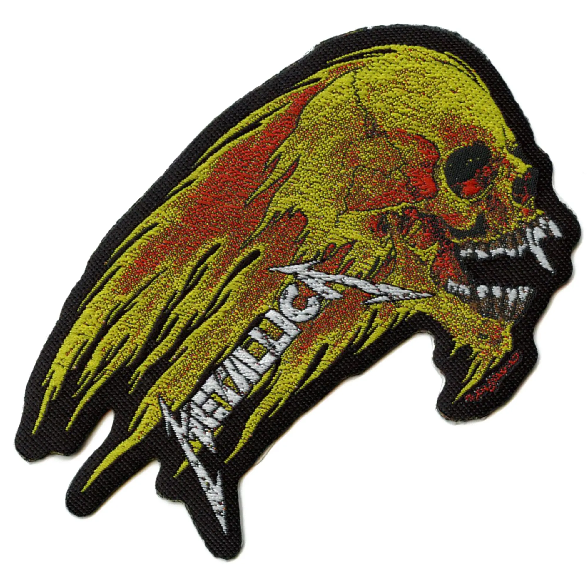 Metallica Flaming Skull Patch Fire Rock Metal Band Woven Sew On