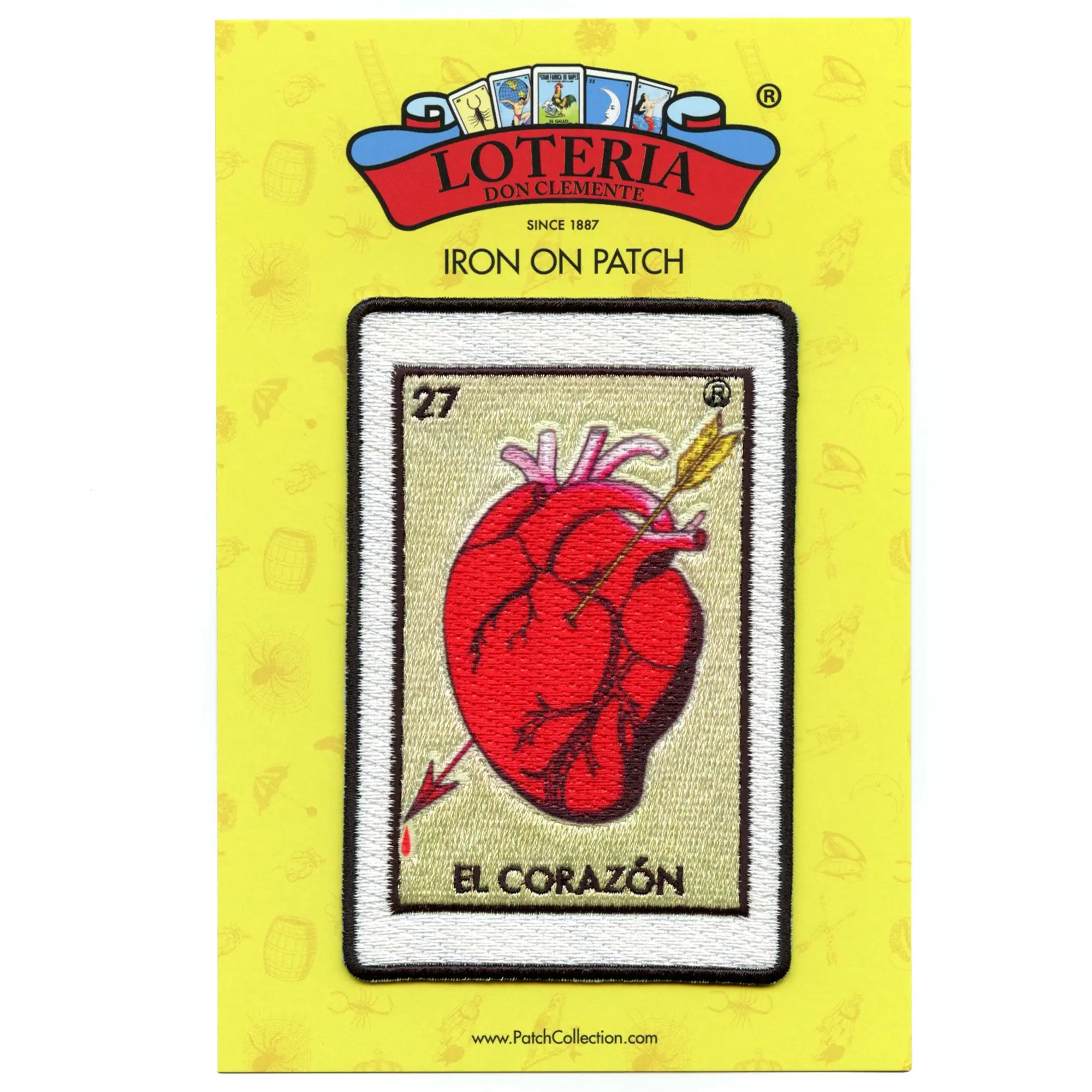El Corazon 27 Patch Heart Mexican Loteria Card Sublimated Embroidery Iron On