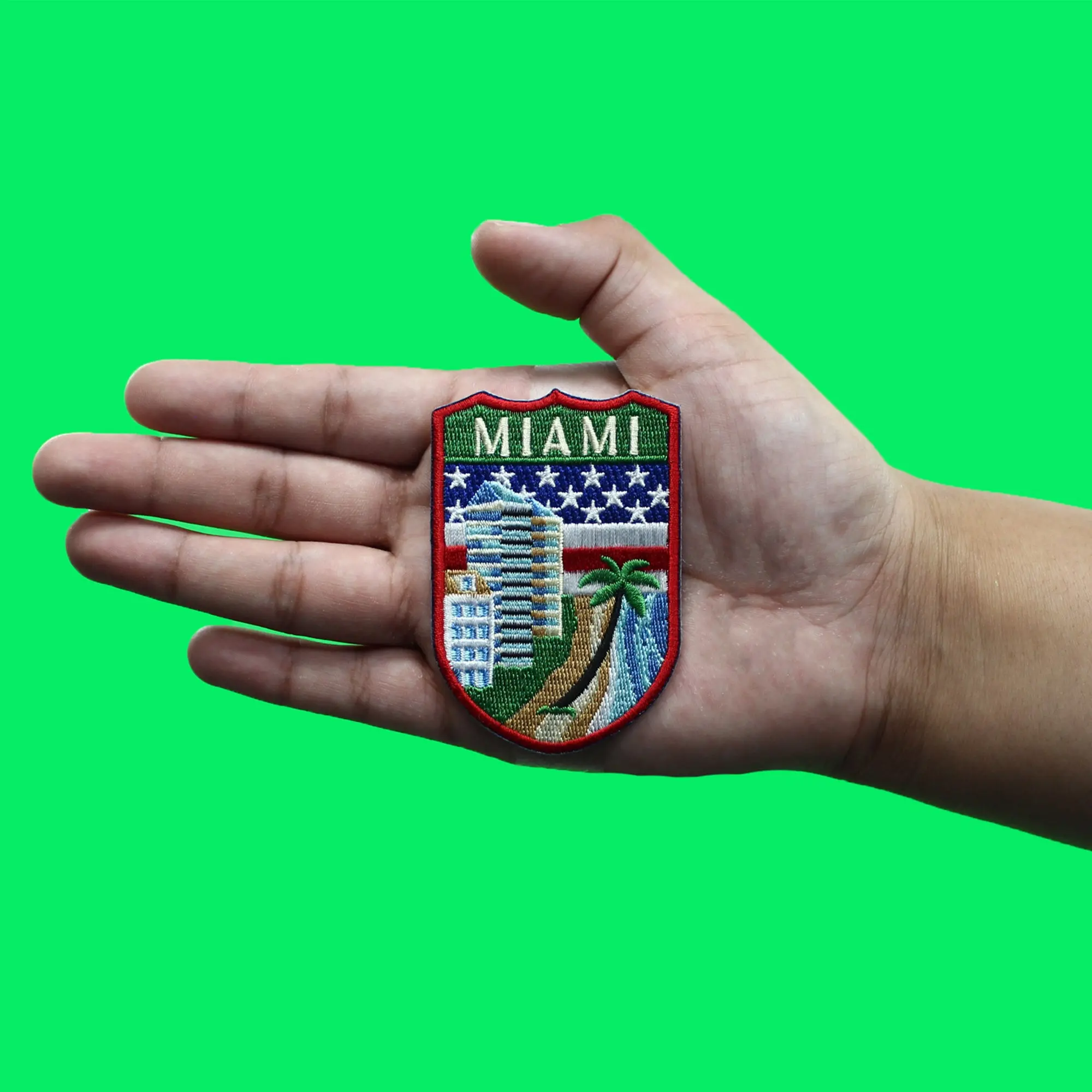 Miami Florida City Tourist Patch World Travel Badge Embroidered Iron On - Image 2