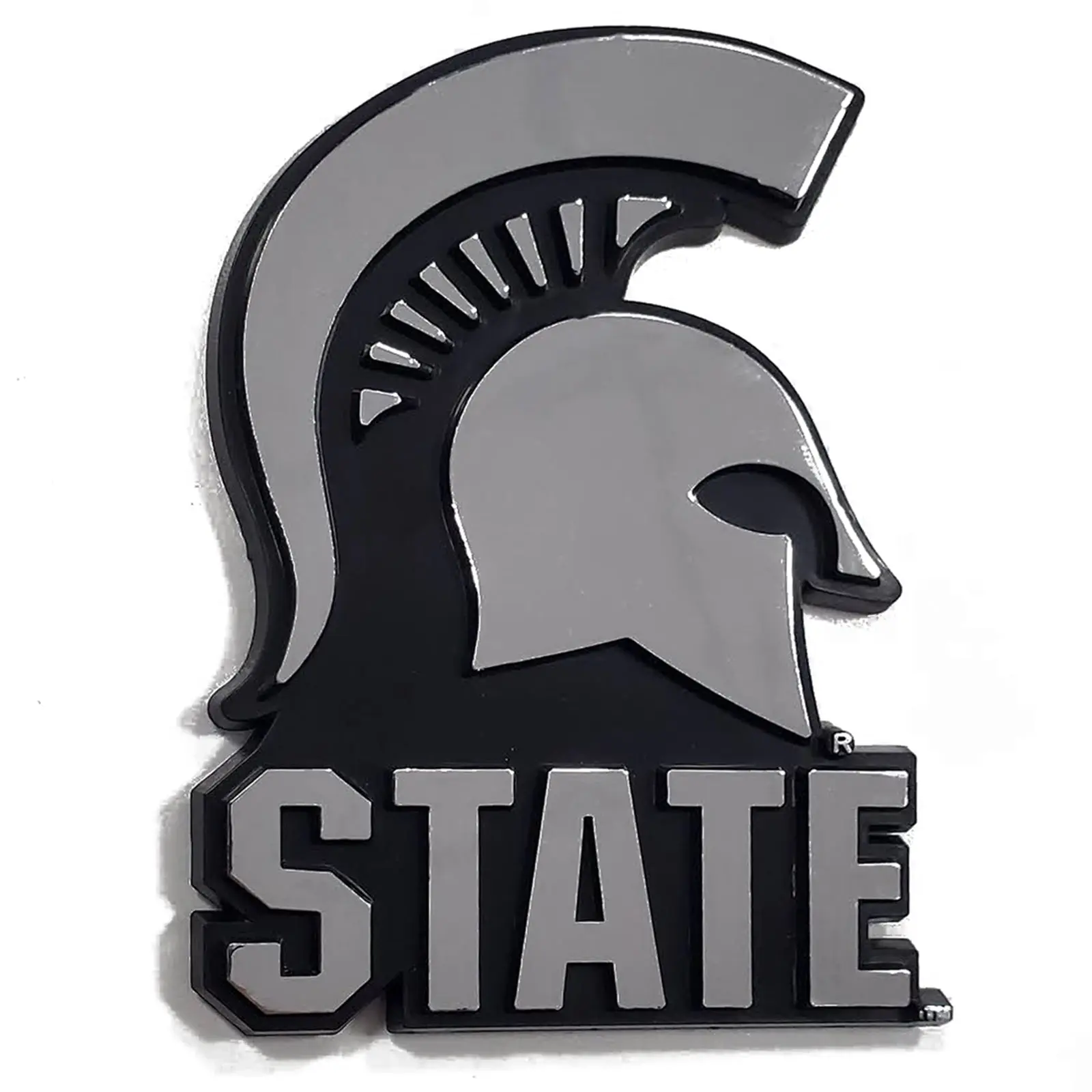 Michigan State Spartans Helmet W/Script Car 3D Chrome Auto Emblem