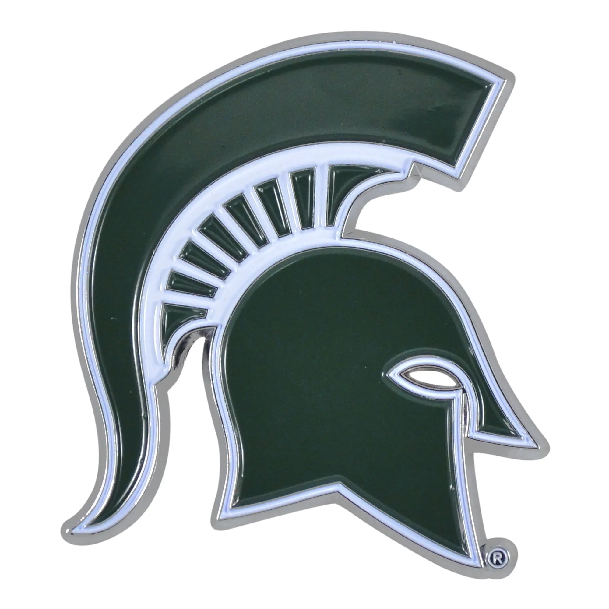 Michigan State Spartans Solid Metal Green Color Auto Emblem