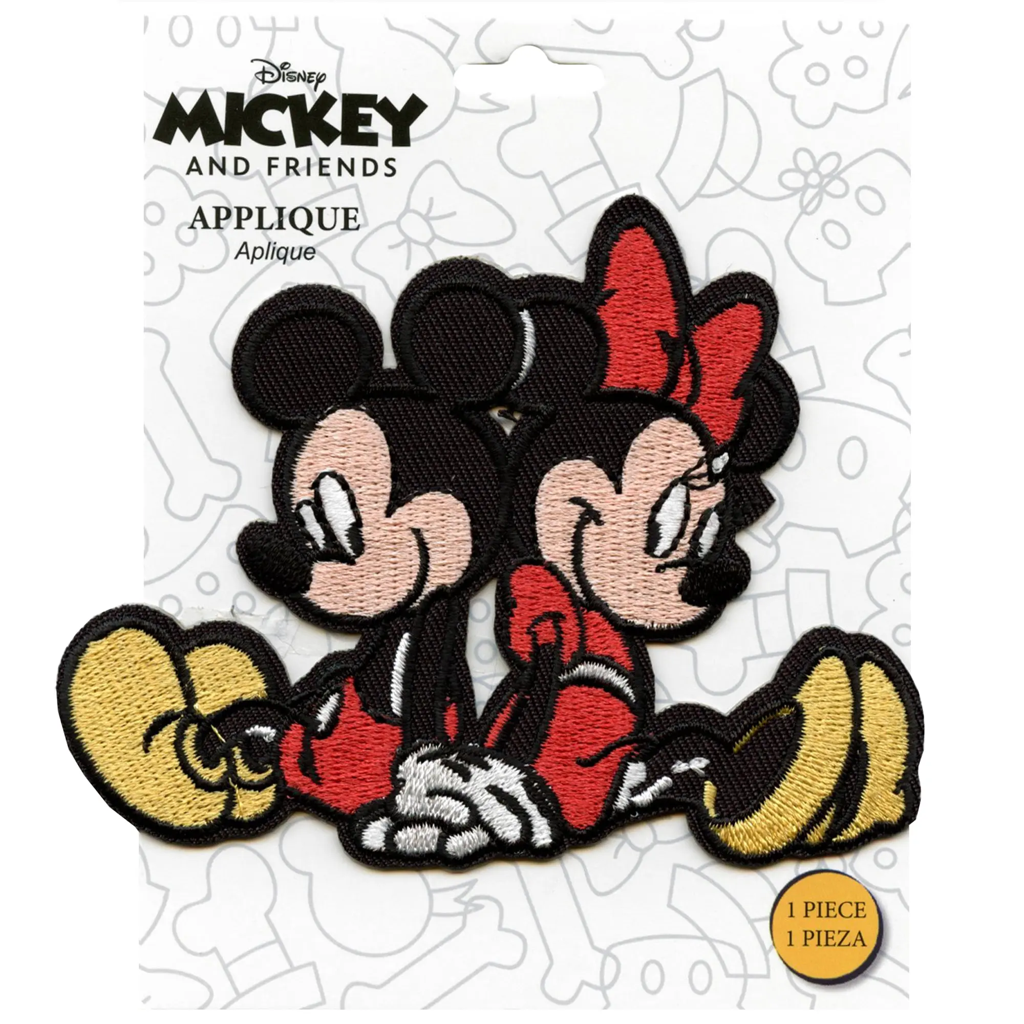 Mickey And Minnie Sitting Patch Disney Love Mouse Embroidered Iron On - Image 2