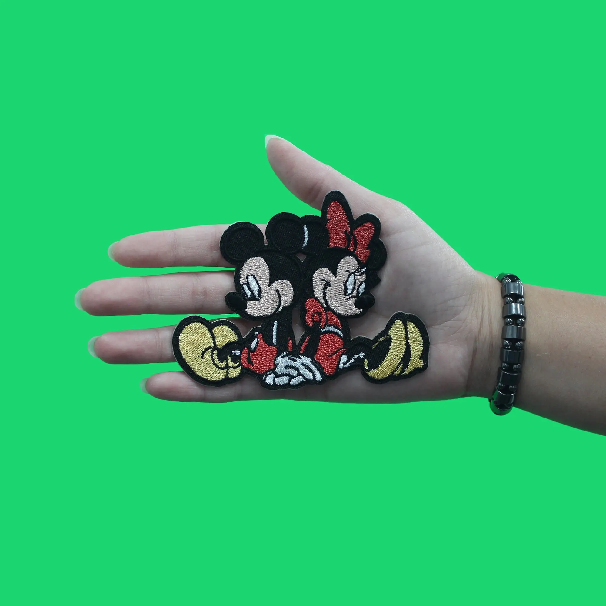 Mickey And Minnie Sitting Patch Disney Love Mouse Embroidered Iron On - Image 3