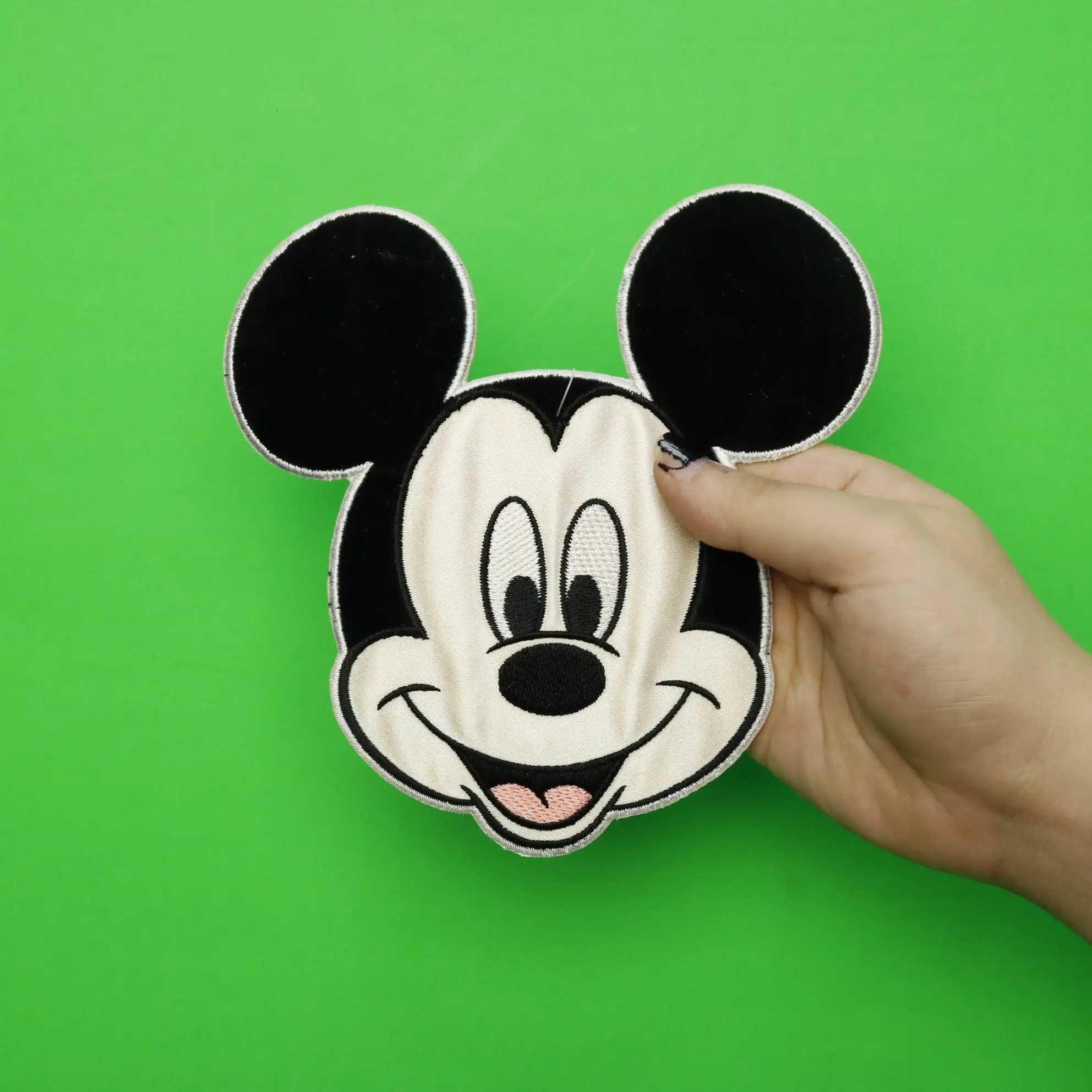 Mickey Mouse Head Large Embroidered Applique Iron On Patch - Image 2