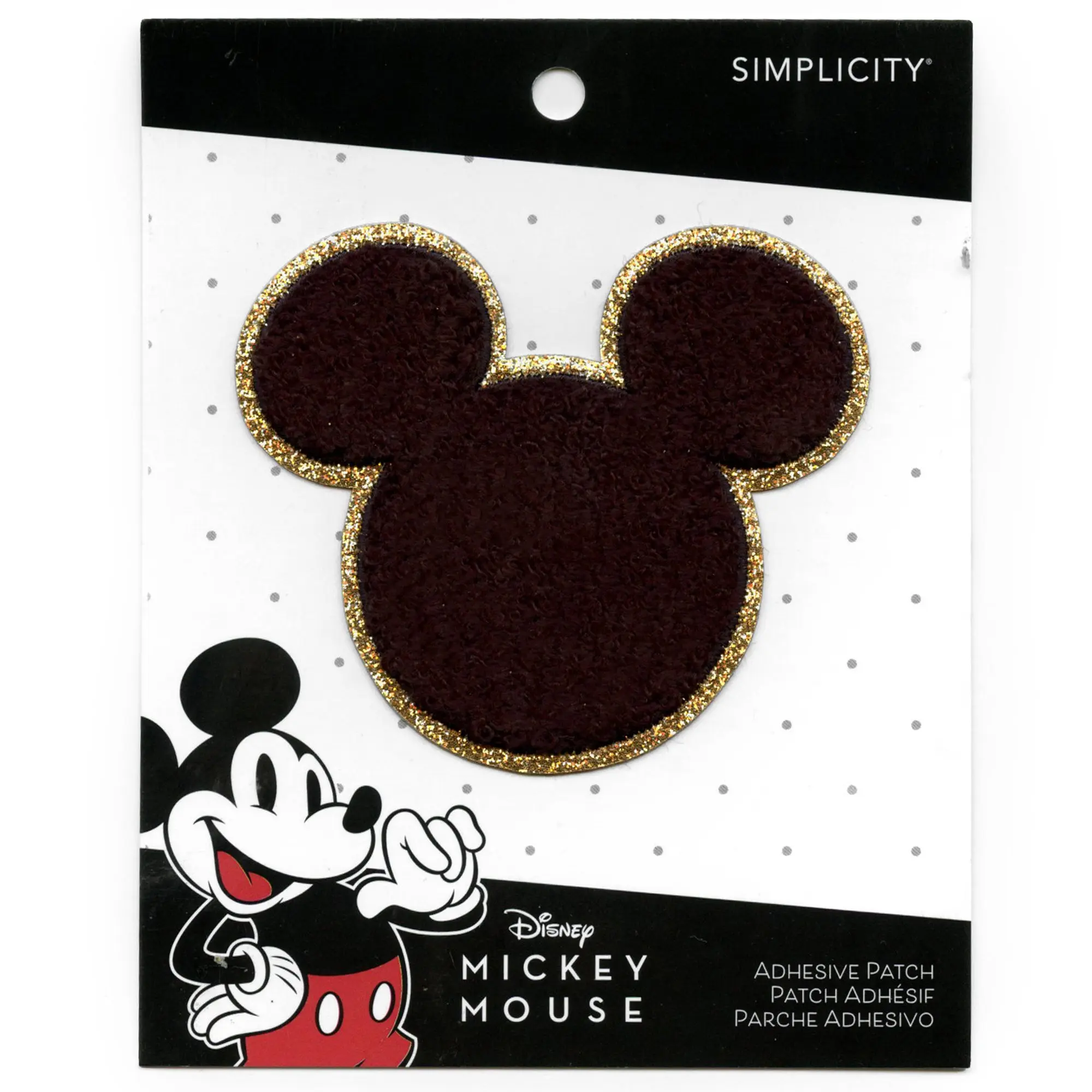 Mickey Mouse Head Patch Gold Disney Clubhouse Cartoon Chenille Iron On - Image 2