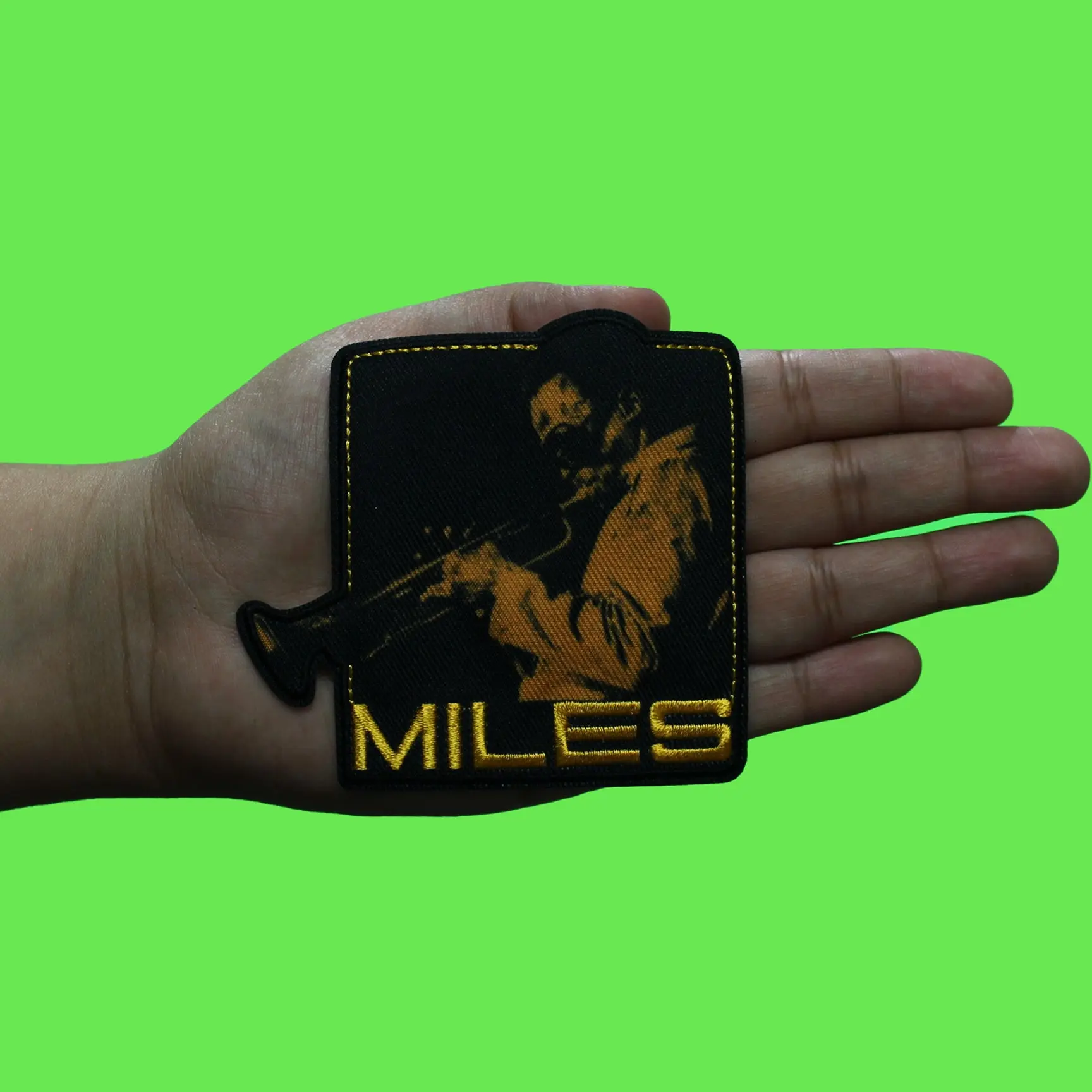 Miles Davis Trumpet Patch Protrait Sublimated Embroidered Iron On - Image 2