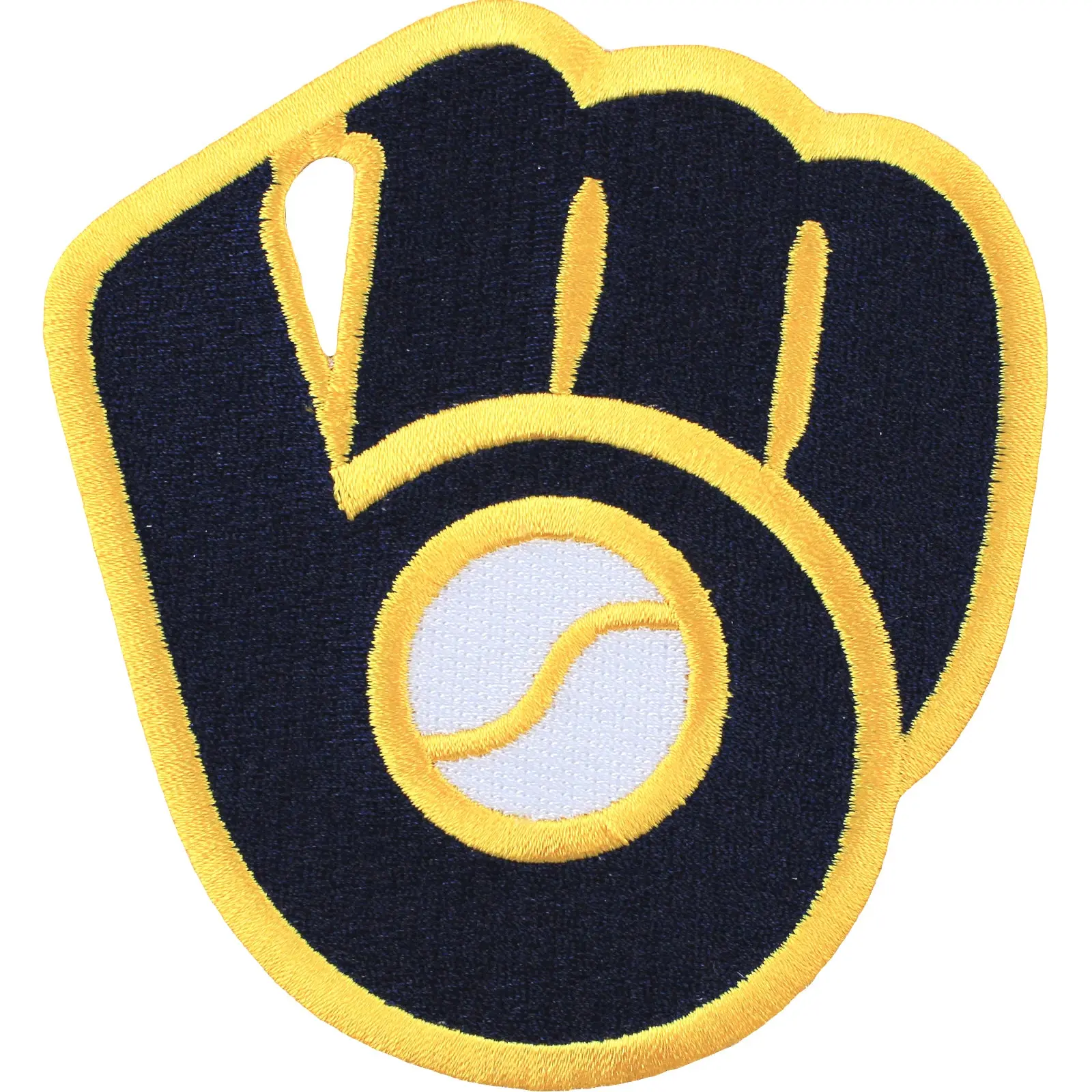 Milwaukee Brewers Ball & Glove Alternative Throwback Logo Patch 2016-Gold Border