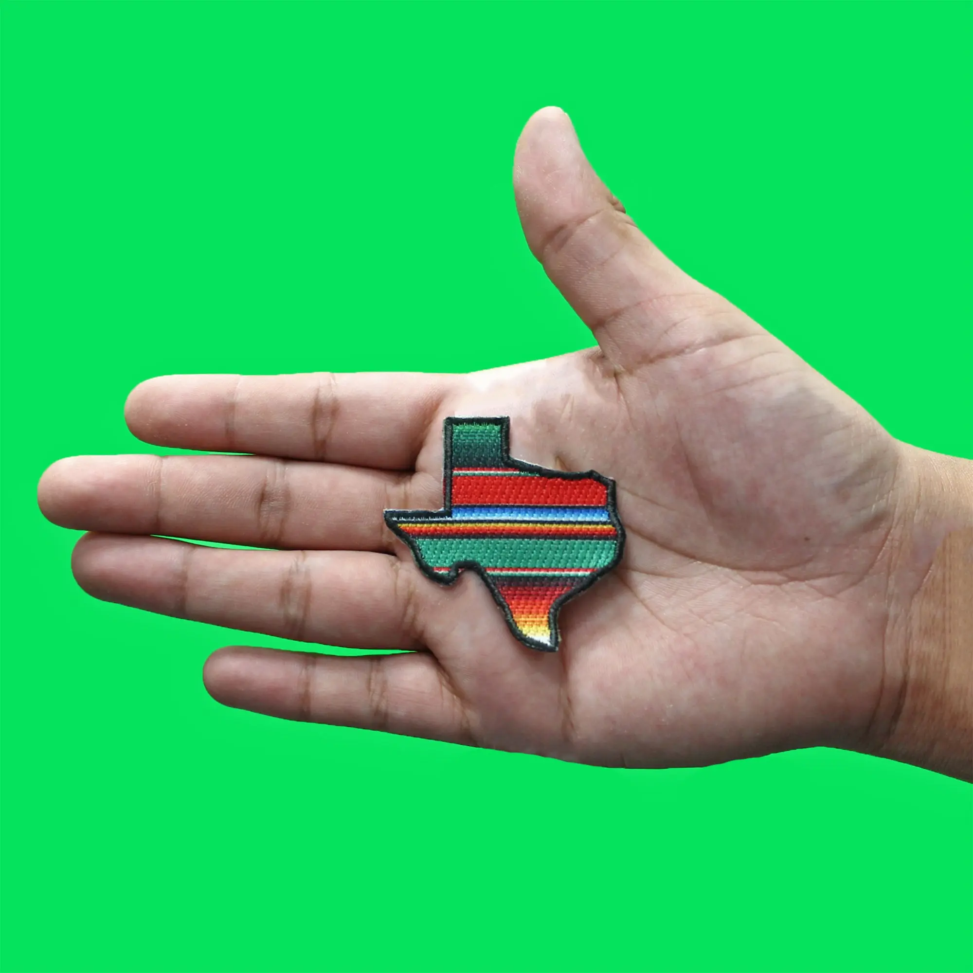 Mini Serape Texas Hat Patch Hispanic Culture State Sublimated Iron On - Image 2