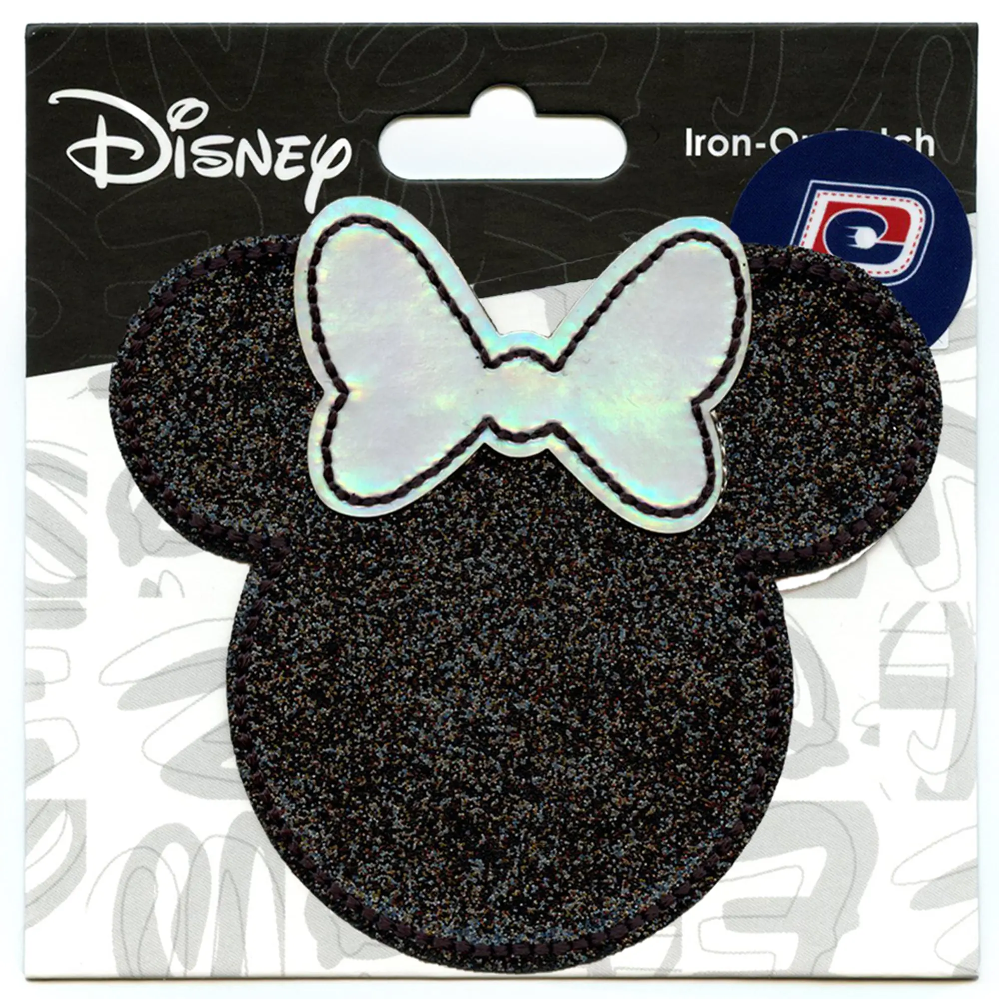 Minnie Mouse Glitter Head Patch Holographic Bow Disney Applique Iron On - Image 2