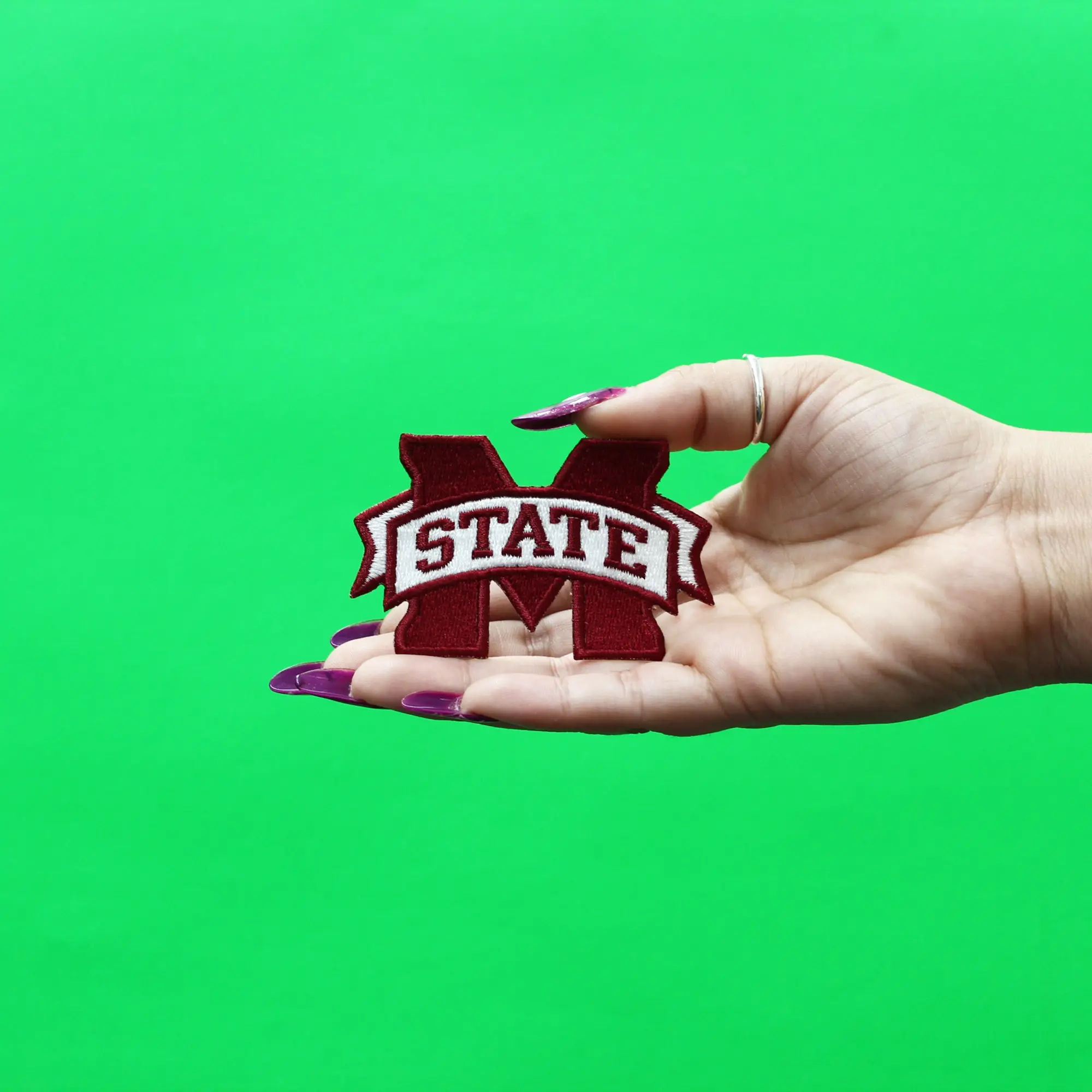 Mississippi State Bulldogs 'M State' Iron On Embroidered Patch Medium - Image 2