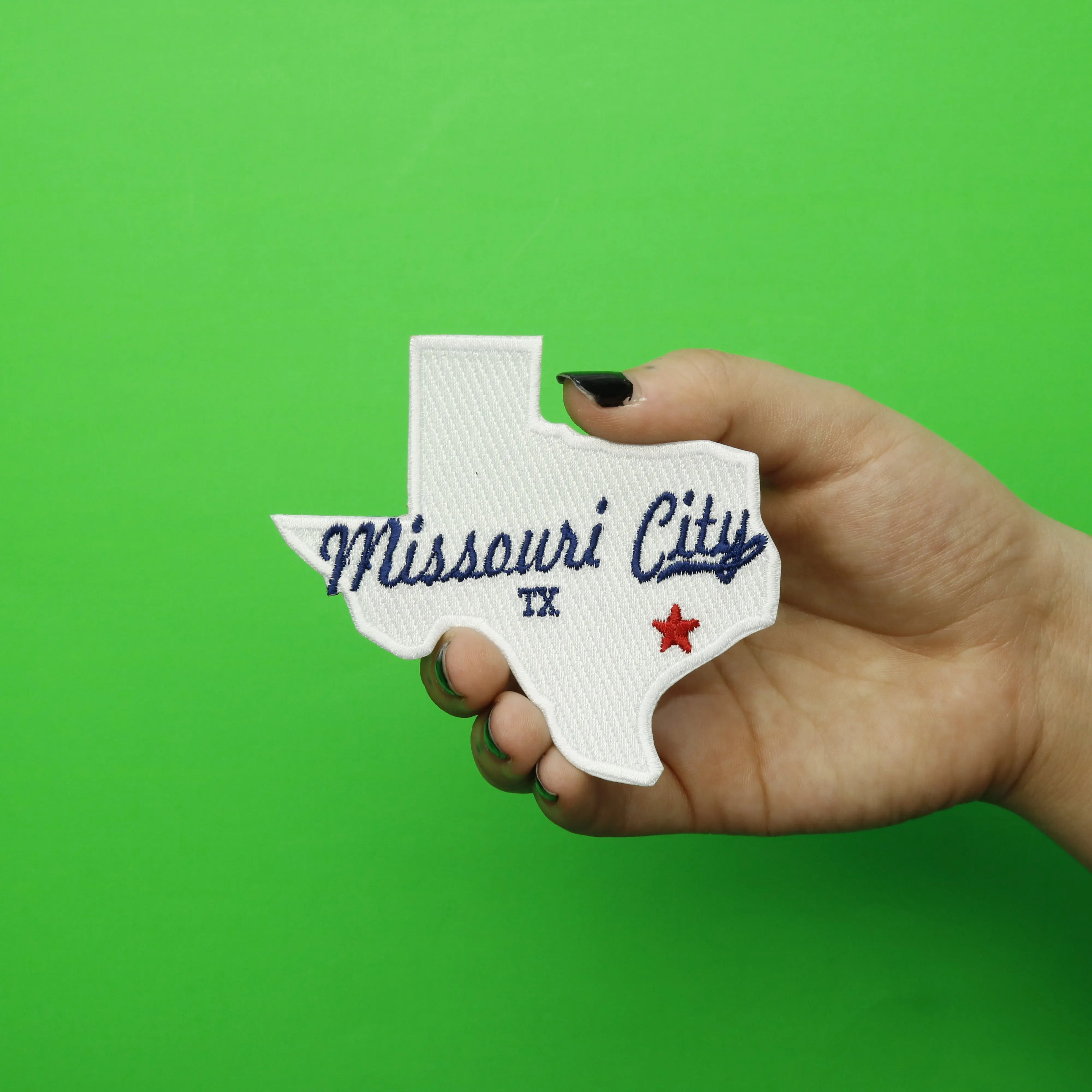 Missouri City TX With State Logo Embroidered Iron On Patch - Image 2