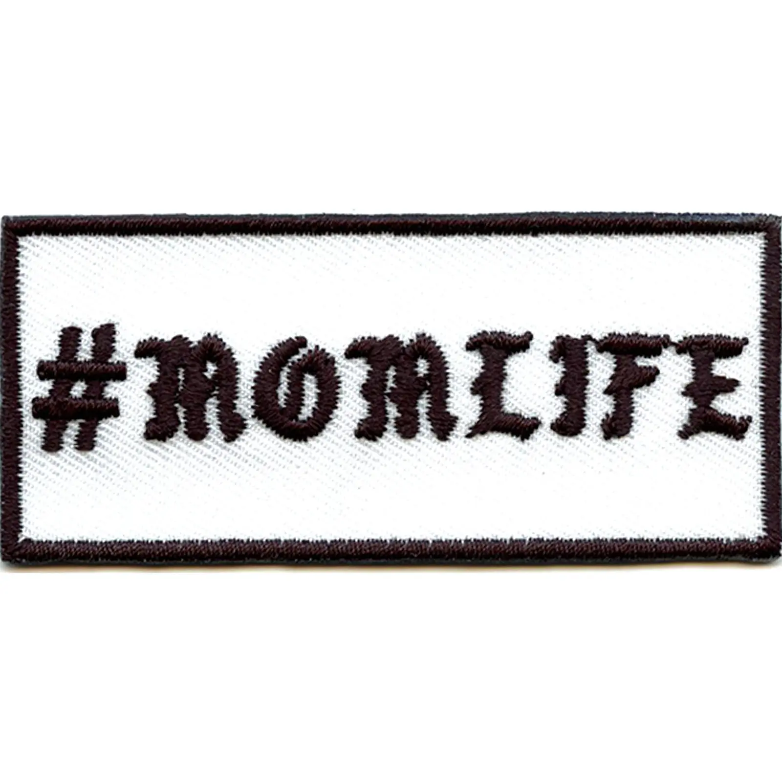 #MOMLIFE Hashtag Patch Box Logo Embroidered Iron On