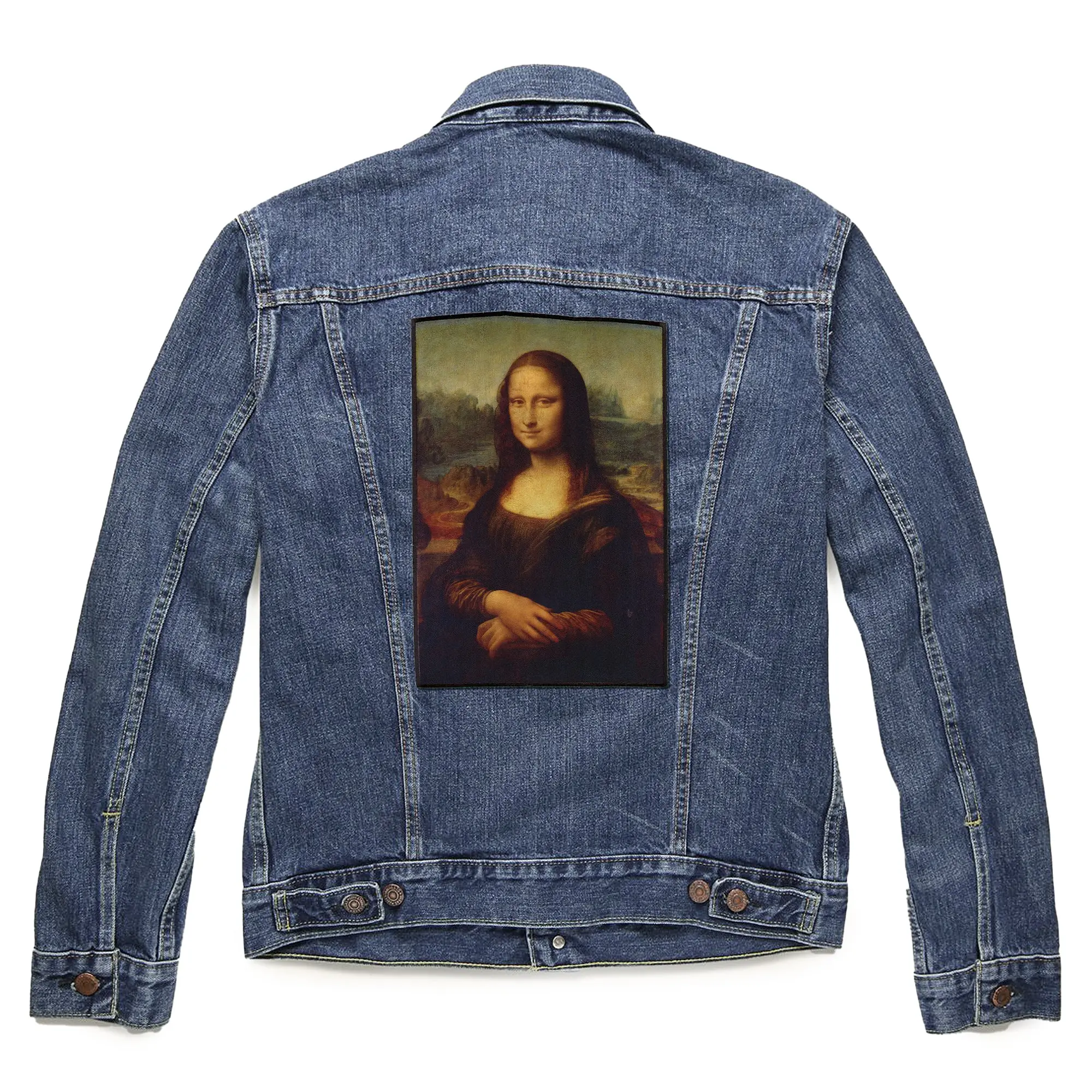 Mona Lisa Patch Leonardo Da Vinci Painting Back Patch Italian Renaissance Large Iron On - Image 2