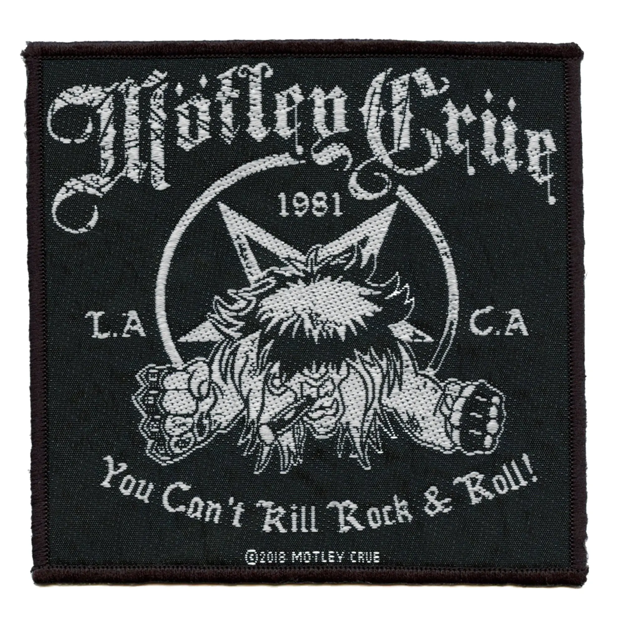 Motley Crue Cant Kill Rock And Roll Patch Los Angeles California Woven Sew On