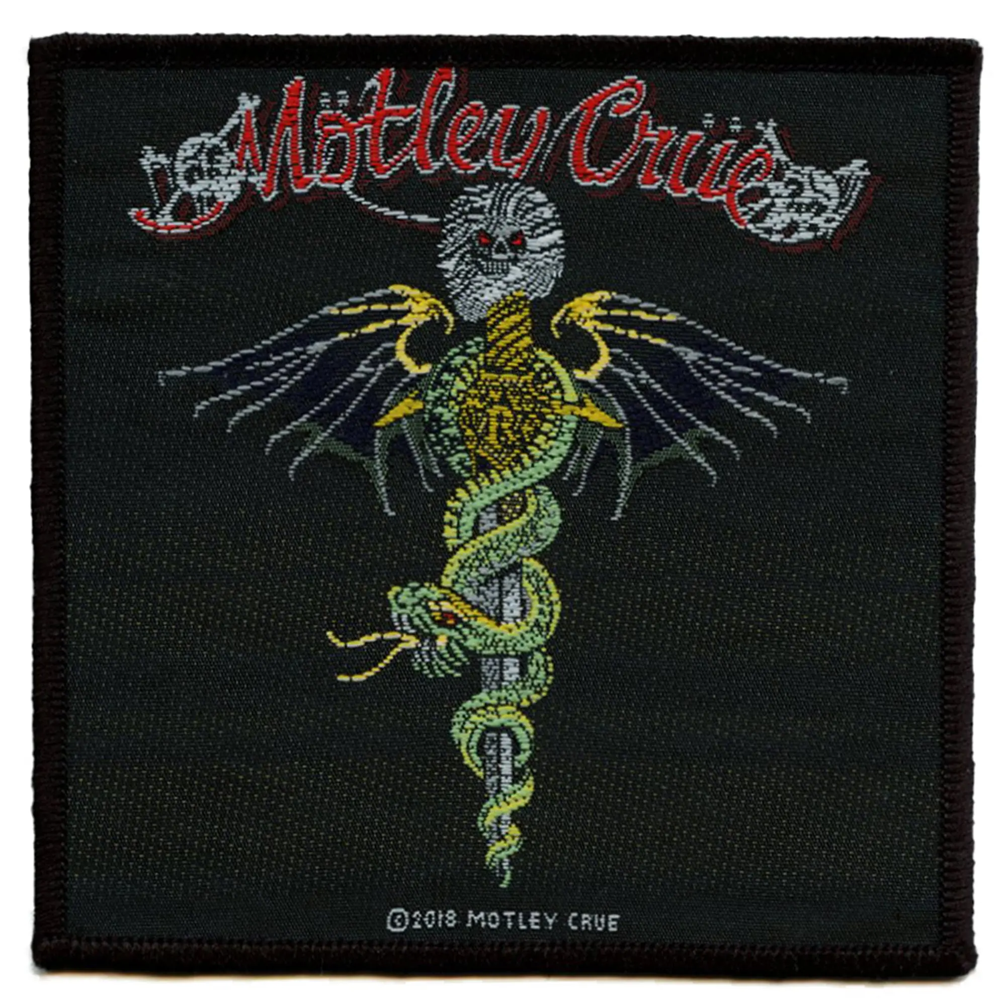 Motley Crue Snake Blade Patch Dr. Feelgood Square Cover Woven Sew On