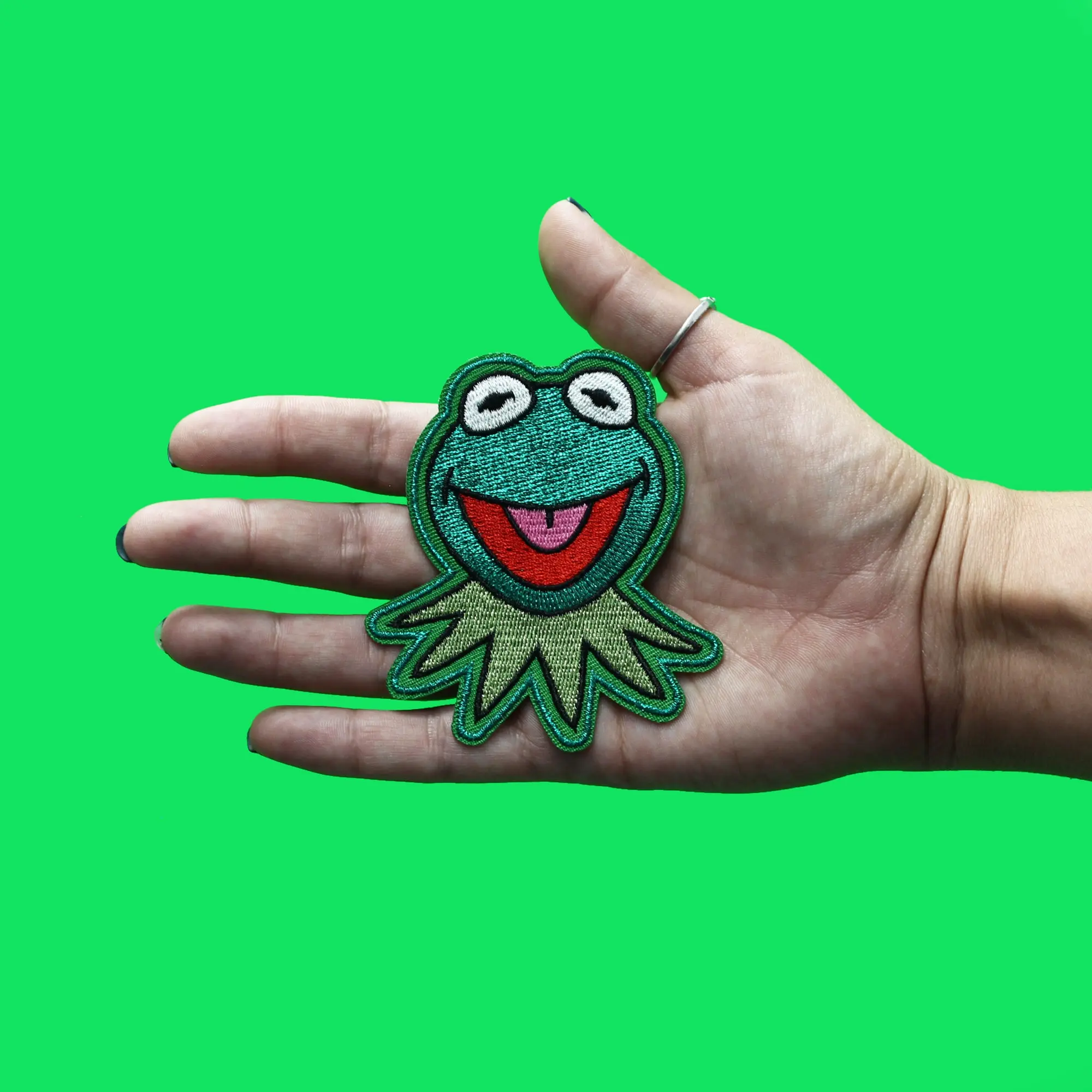 Muppets Kermit The Frog Patch Kids Puppet Disney Embroidered Iron On - Image 3