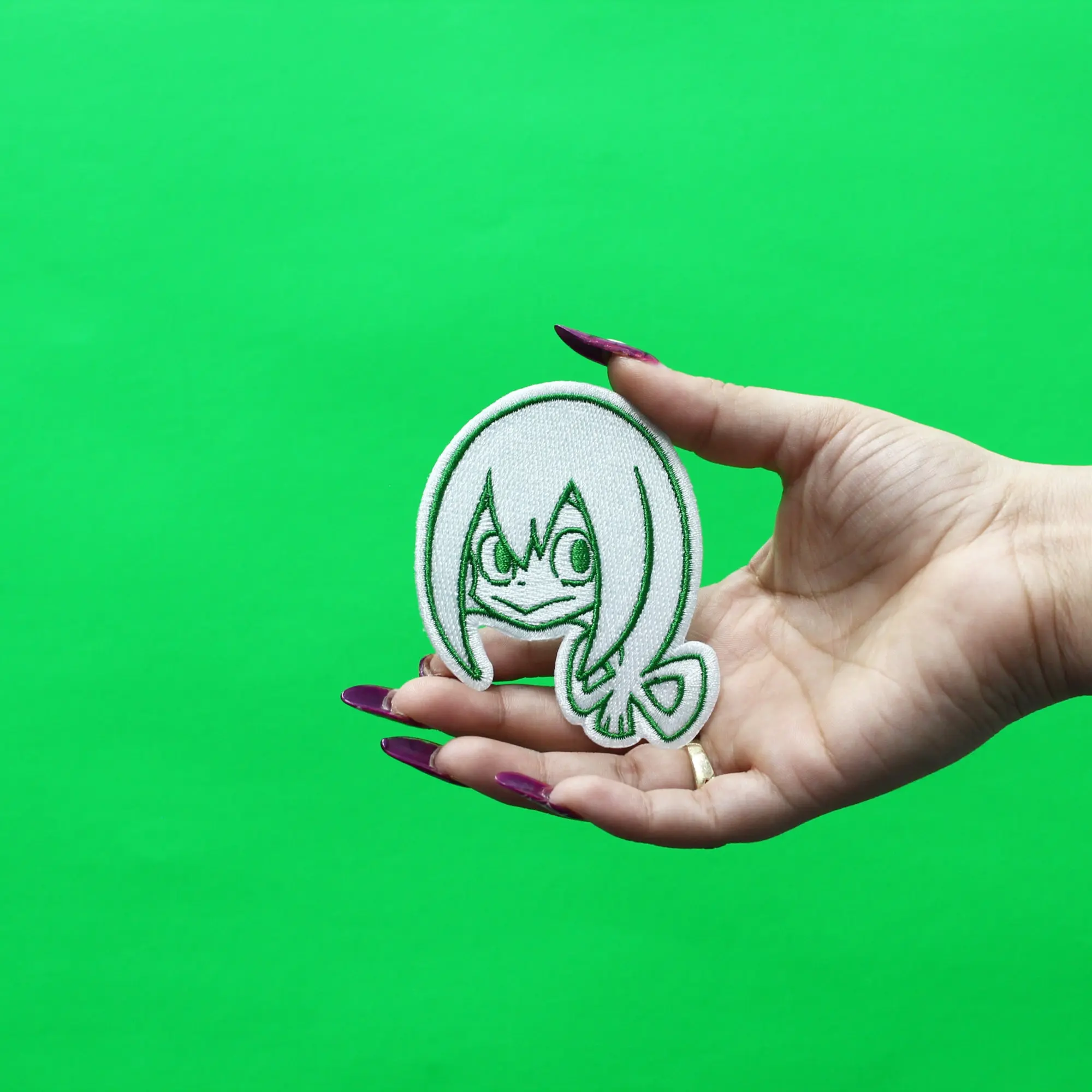 My Hero Academia Tsuyu Asui Patch Green Headshot Embroidered Iron On - Image 2