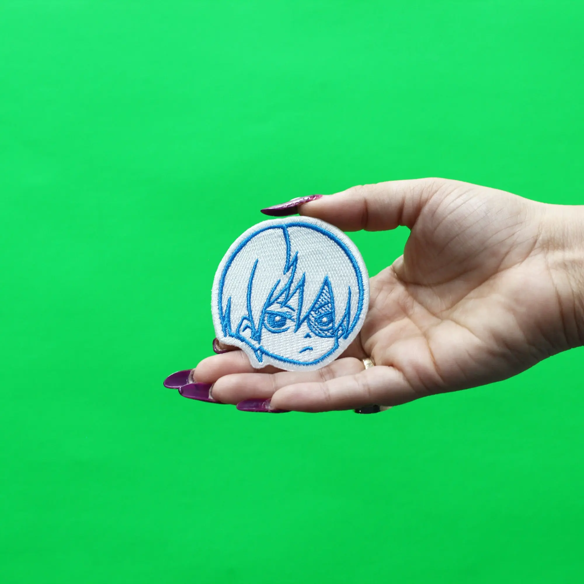My Hero Academia Shoto Todoroki Patch Blue Headshot Embroidered Iron On - Image 2
