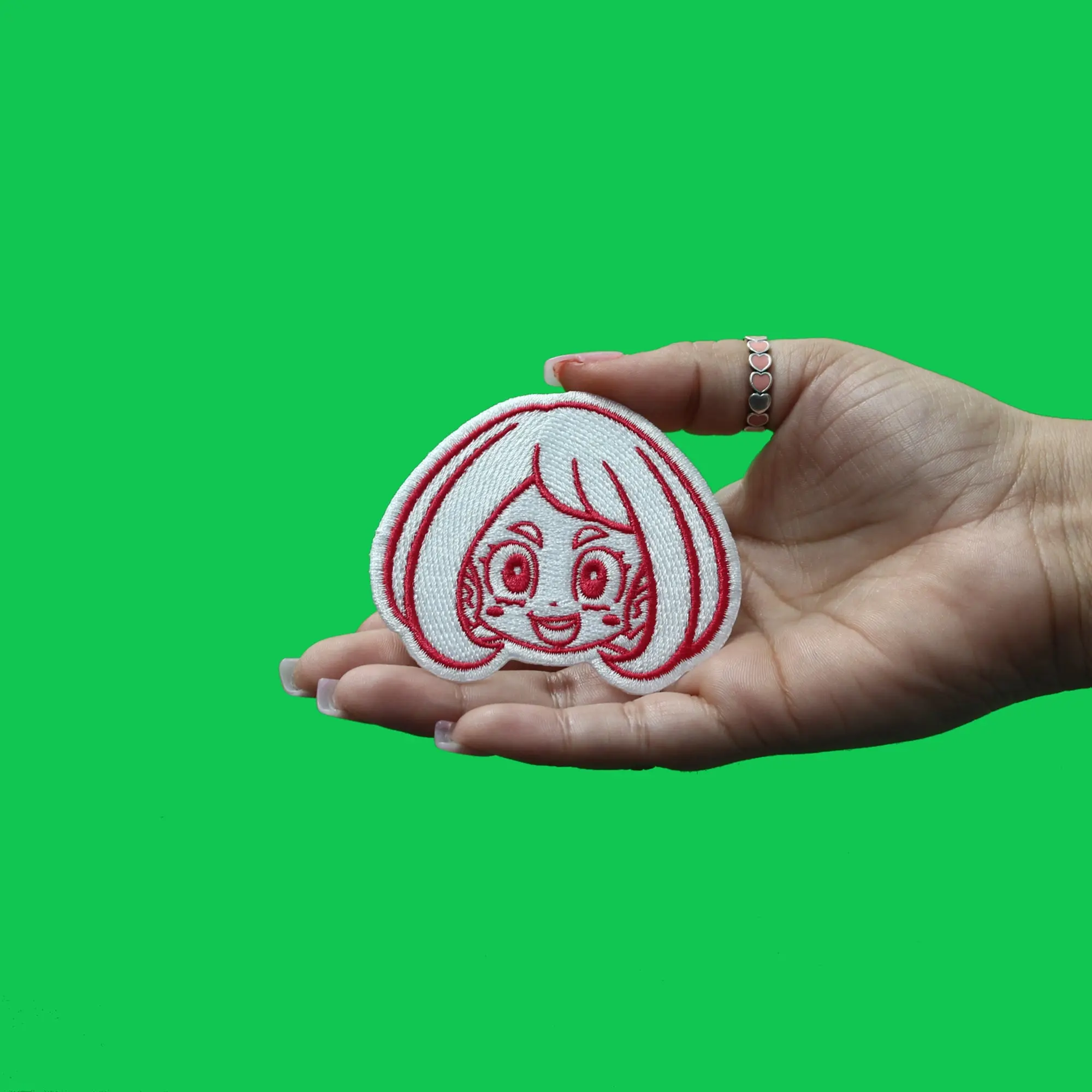 My Hero Academia Uraraka Patch Pink Headshot Embroidered Iron On - Image 2