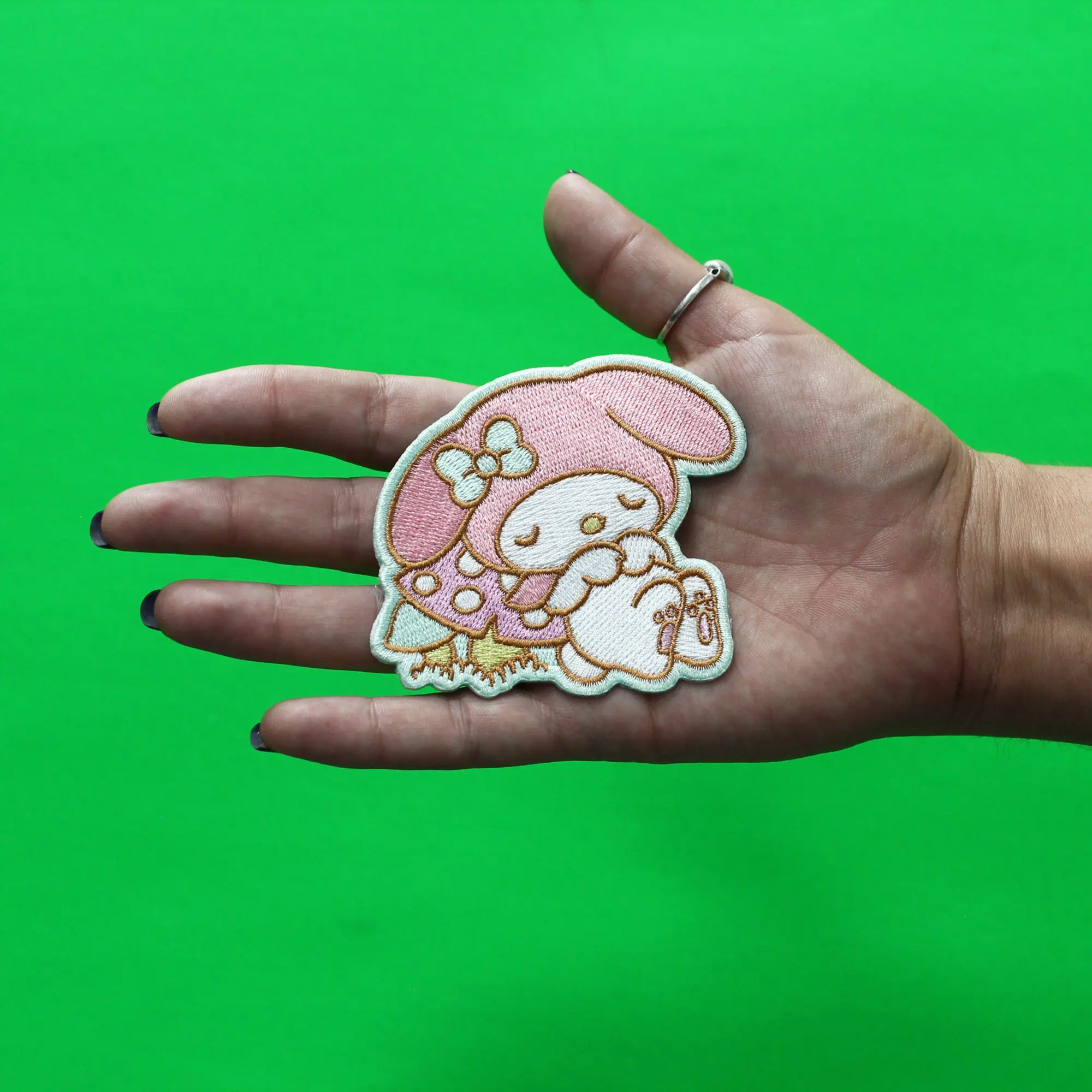 My Melody Mushroom Nap Patch Hello Kitty Cartoon Embroidered Iron On - Image 2