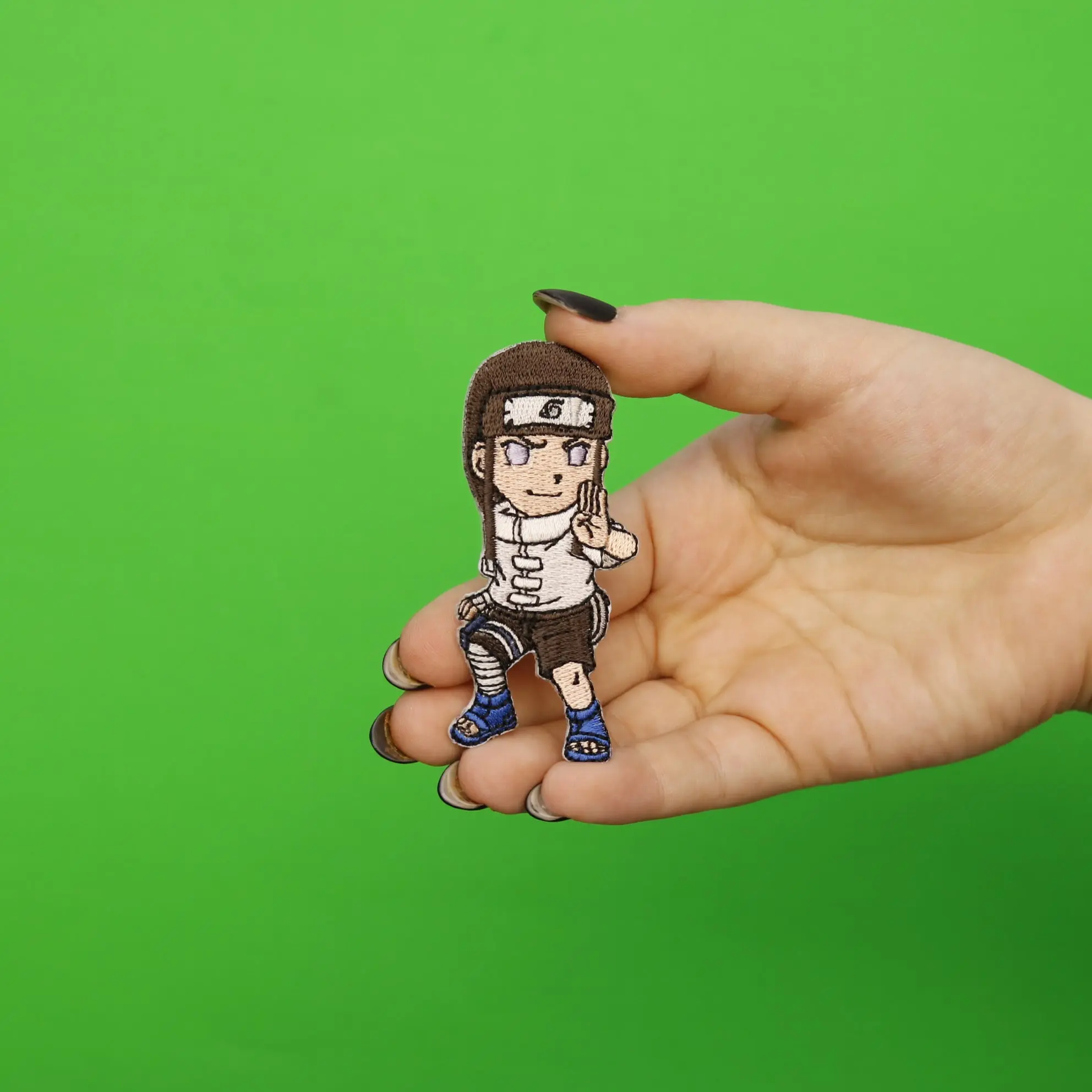 Naruto Anime Chibi Neji Embroidered Iron On Patch - Image 2