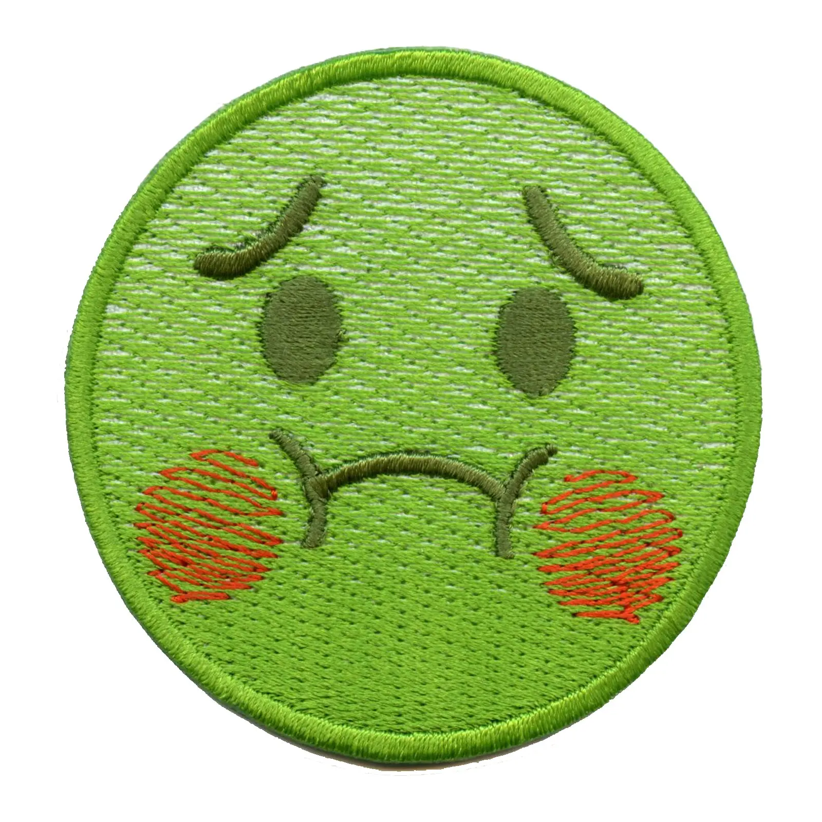 Nauseated Face Vomit Poisoned Iron On Embroidered Patch