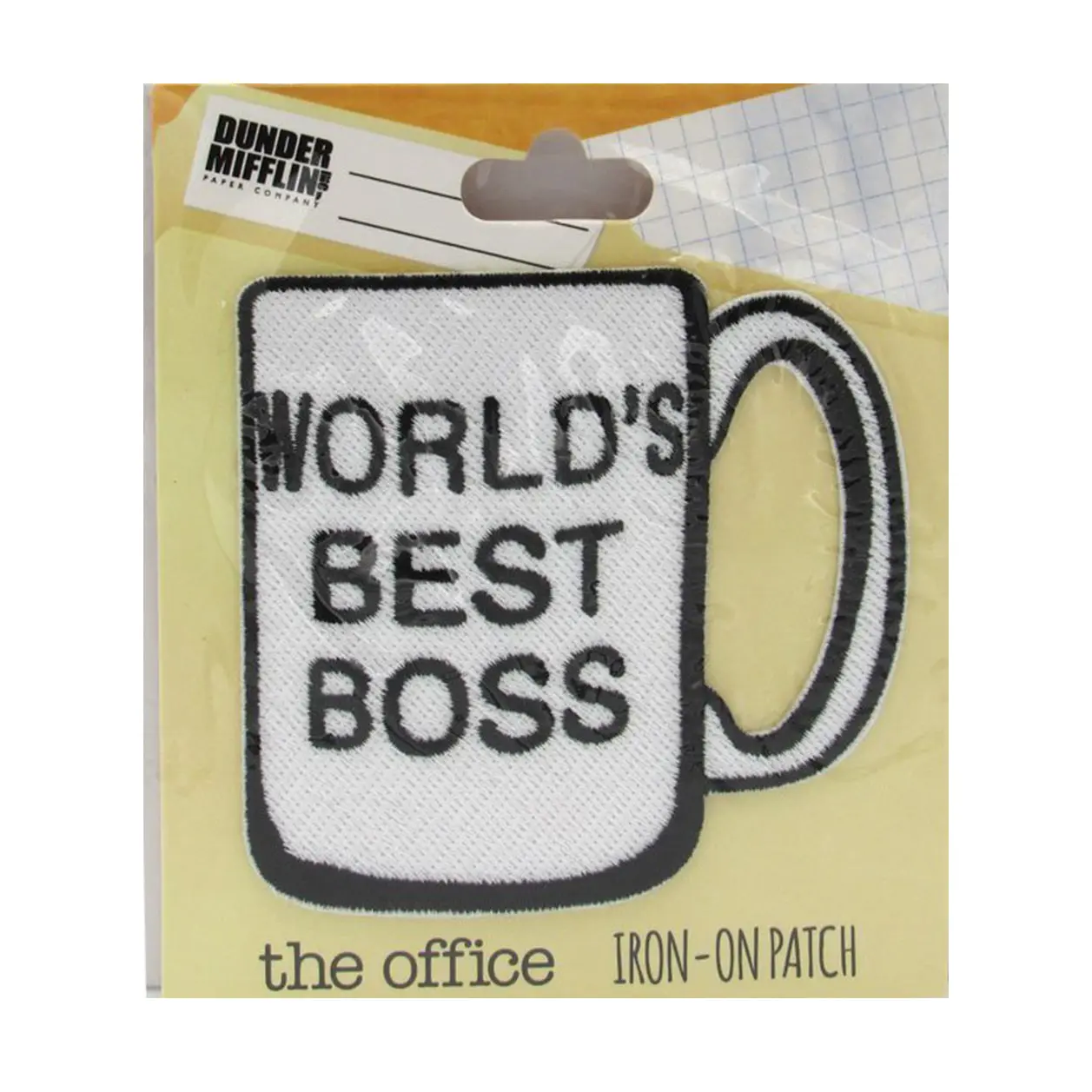 NBC The Office Michael Scott's "World's Best Boss" Coffee Mug Embroidered Iron on Patch - Image 2