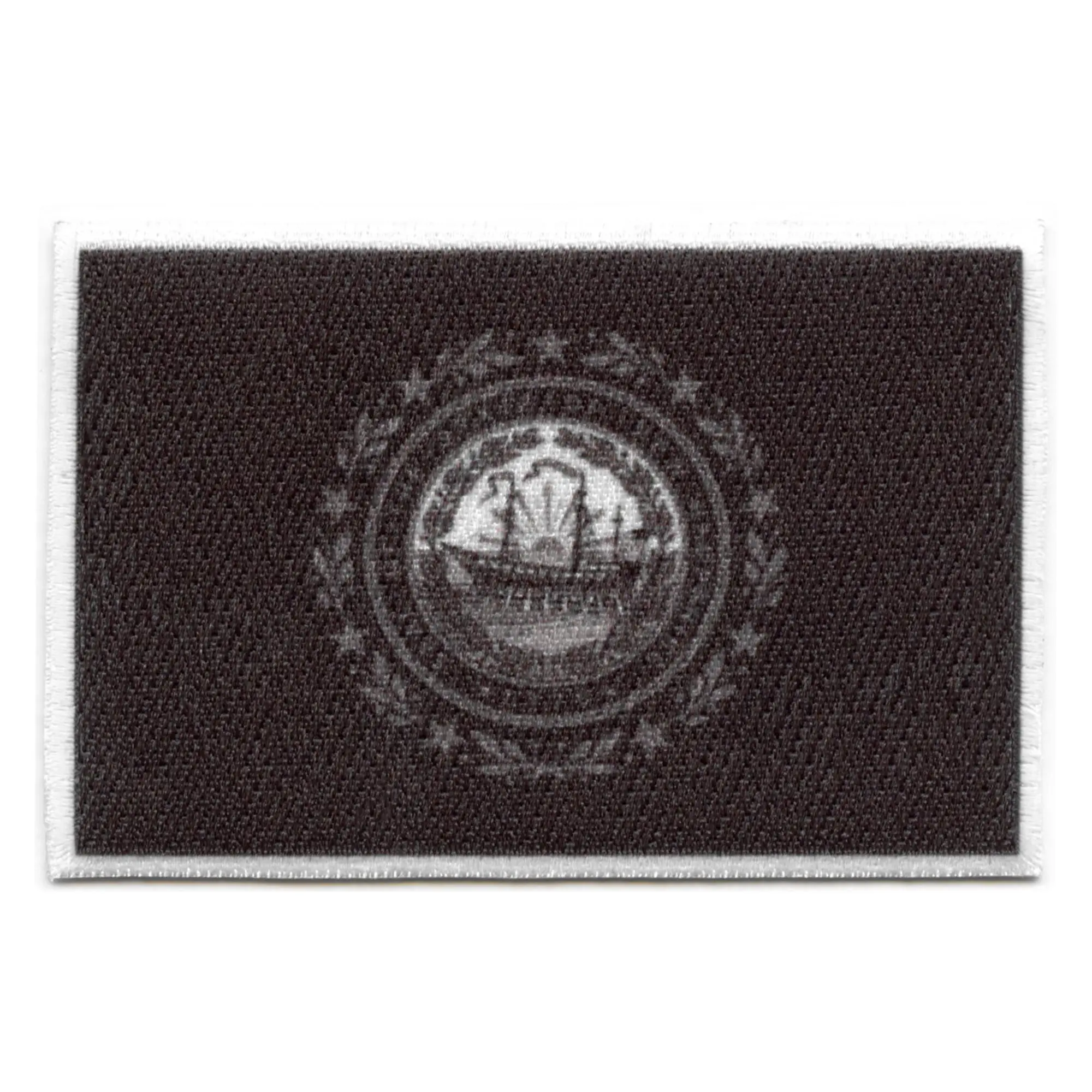 New Hampshire Patch State Flag Grayscale Embroidered Iron On