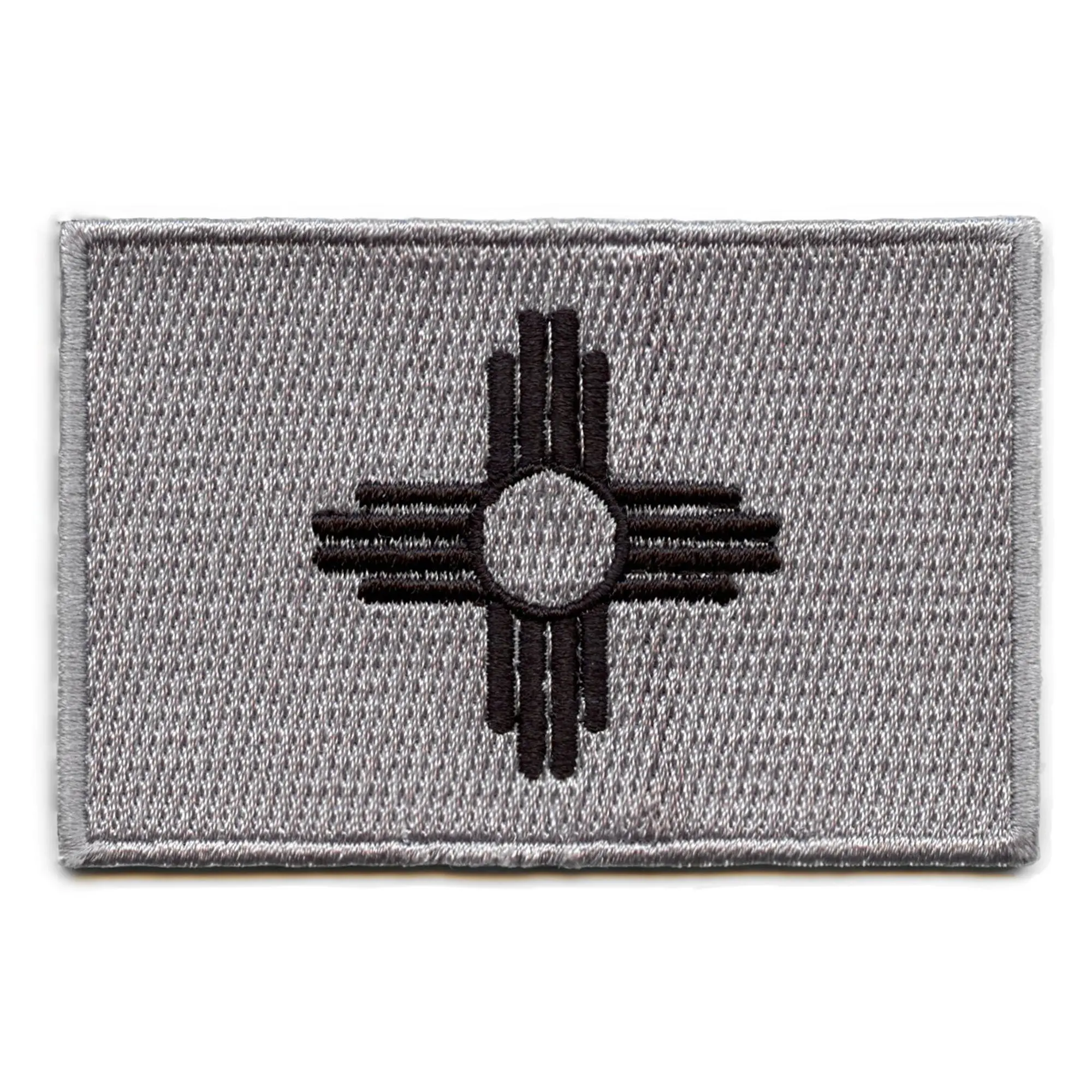 New Mexico Patch State Flag Grayscale Embroidered Iron On
