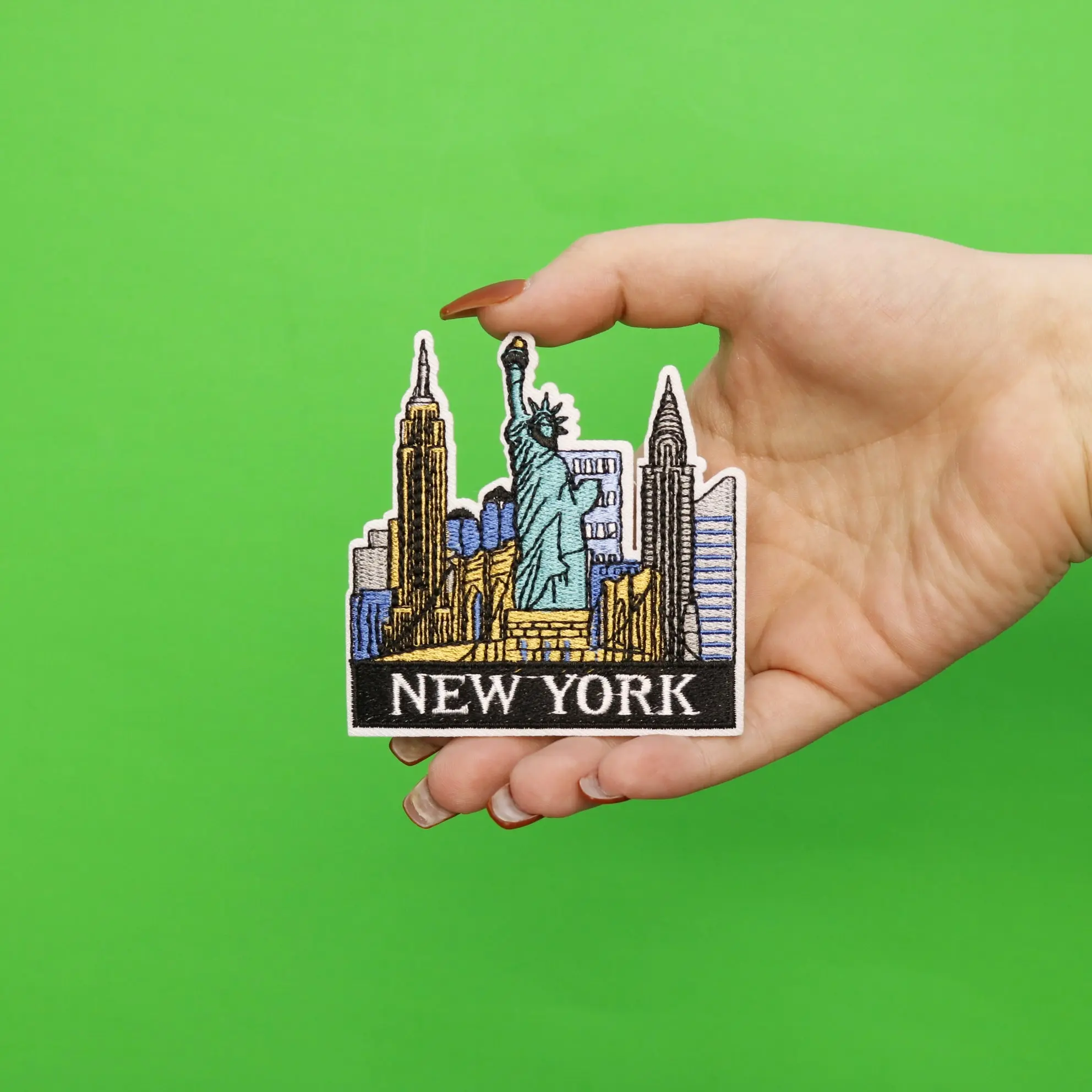 New York City Skyline Die Cut Iron on Travel Patch - Image 2