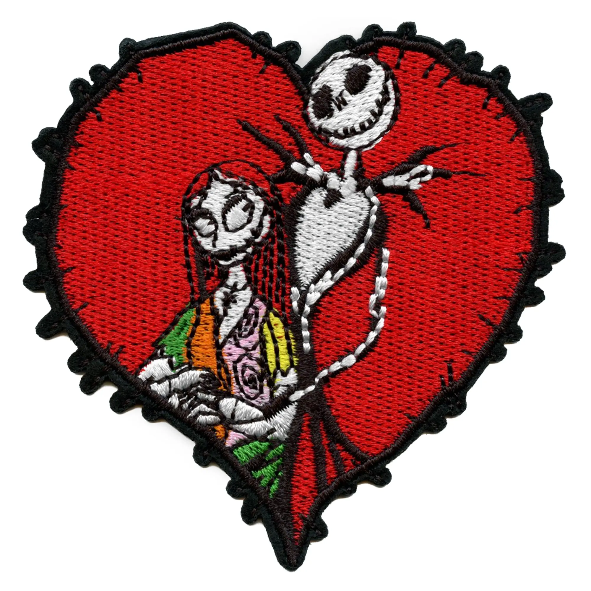 Nightmare Before Christmas Jack Skellington and Sally Heart Disney Iron On Applique Patch