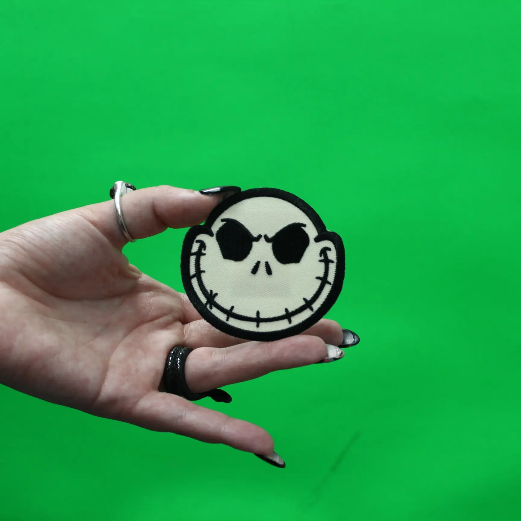 Nightmare Before Christmas Patch Evil Jack Smirking Embroidered Iron On - Image 2