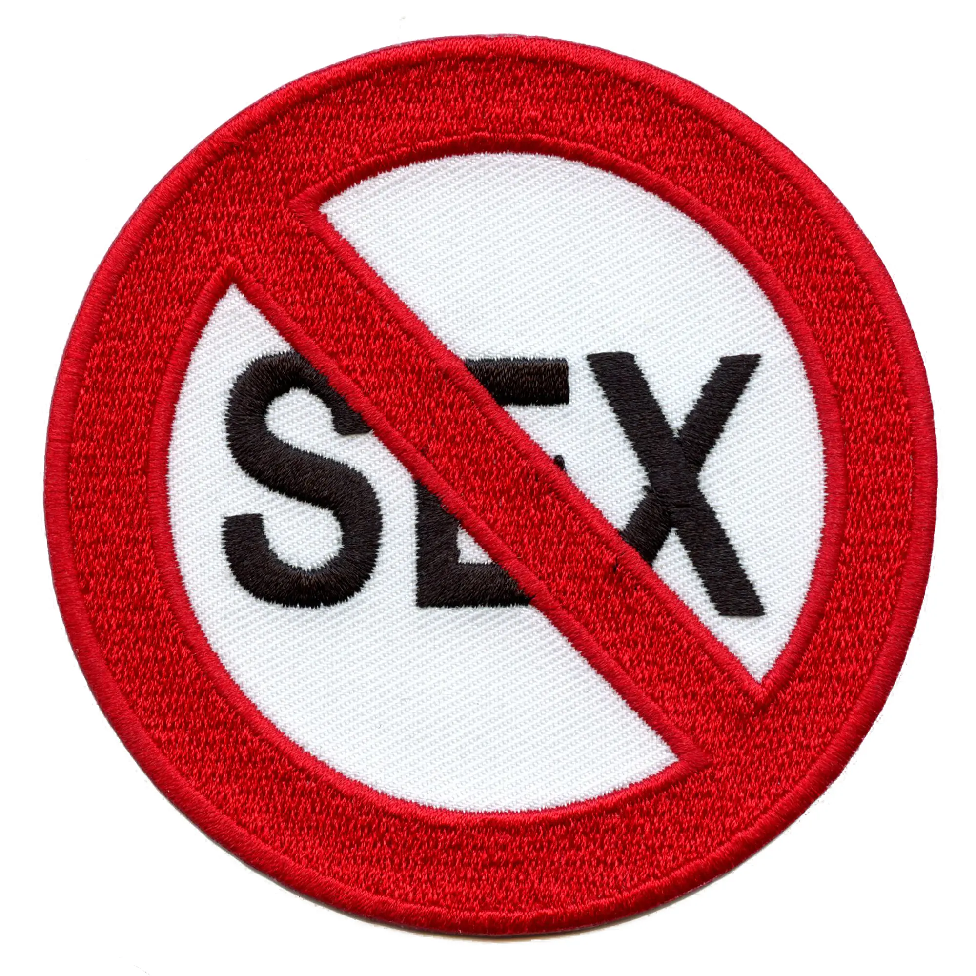 No Sex Round Patch Christian Celibacy Marriage Embroidered Iron On - Image 3