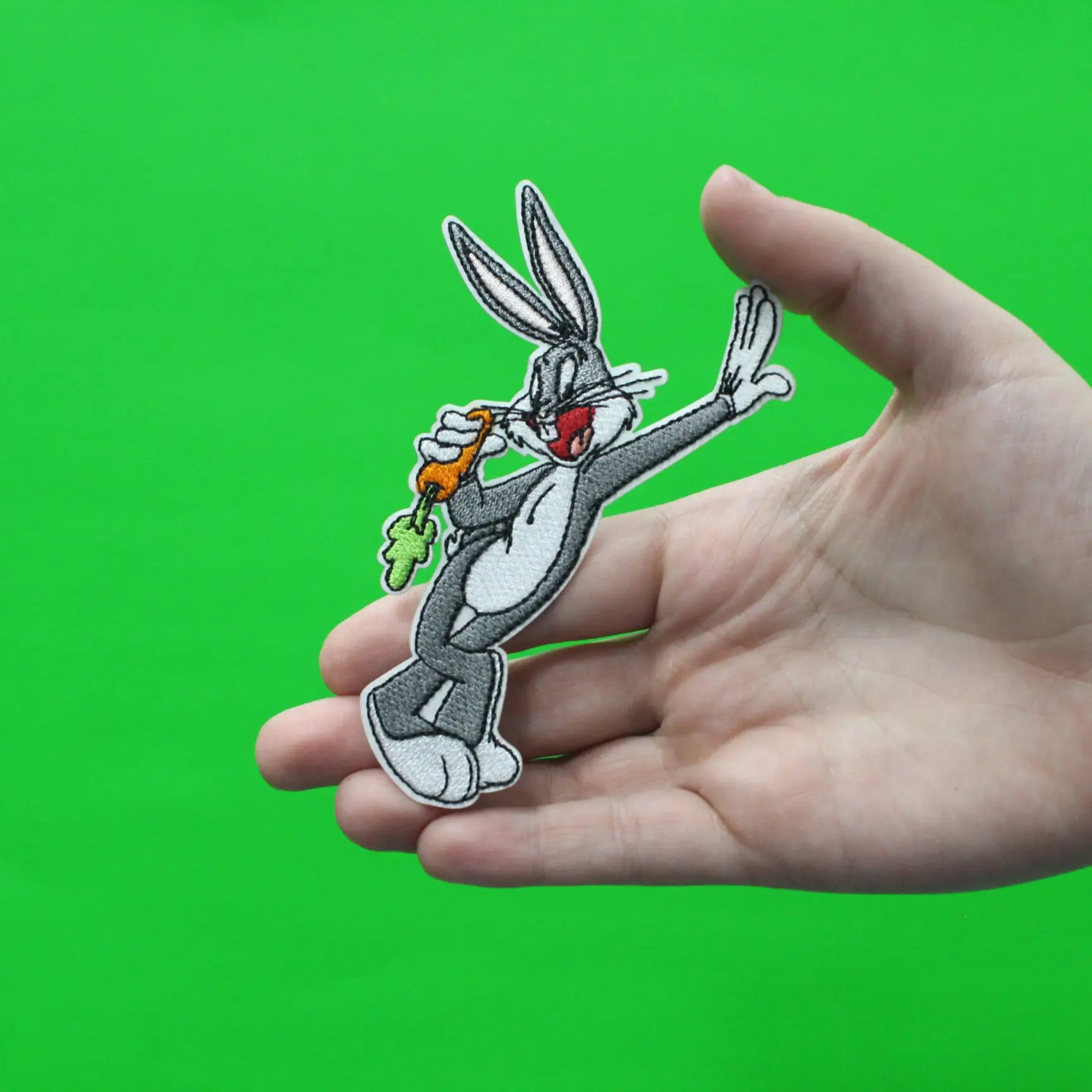 Official Bugs Bunny Standing With Carrot Embroidered Iron On Patch - Image 2
