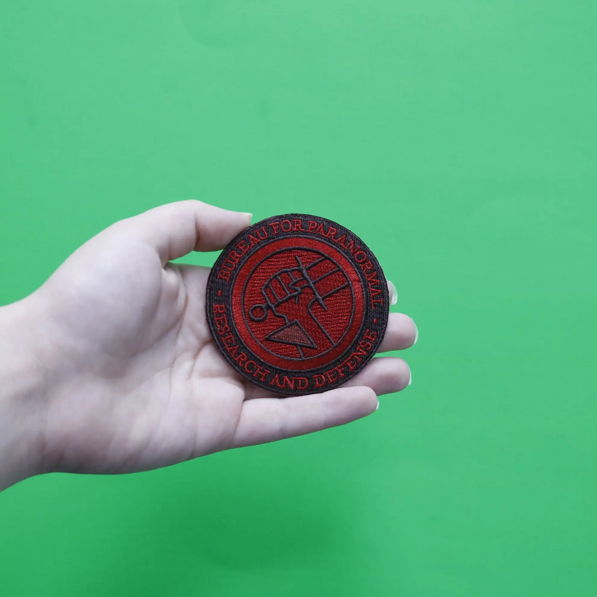 Official Hell Boy: B.P.R.D. (Bureau For Paranormal Research and Defense) Logo Embroidered Iron On Patch - Image 2