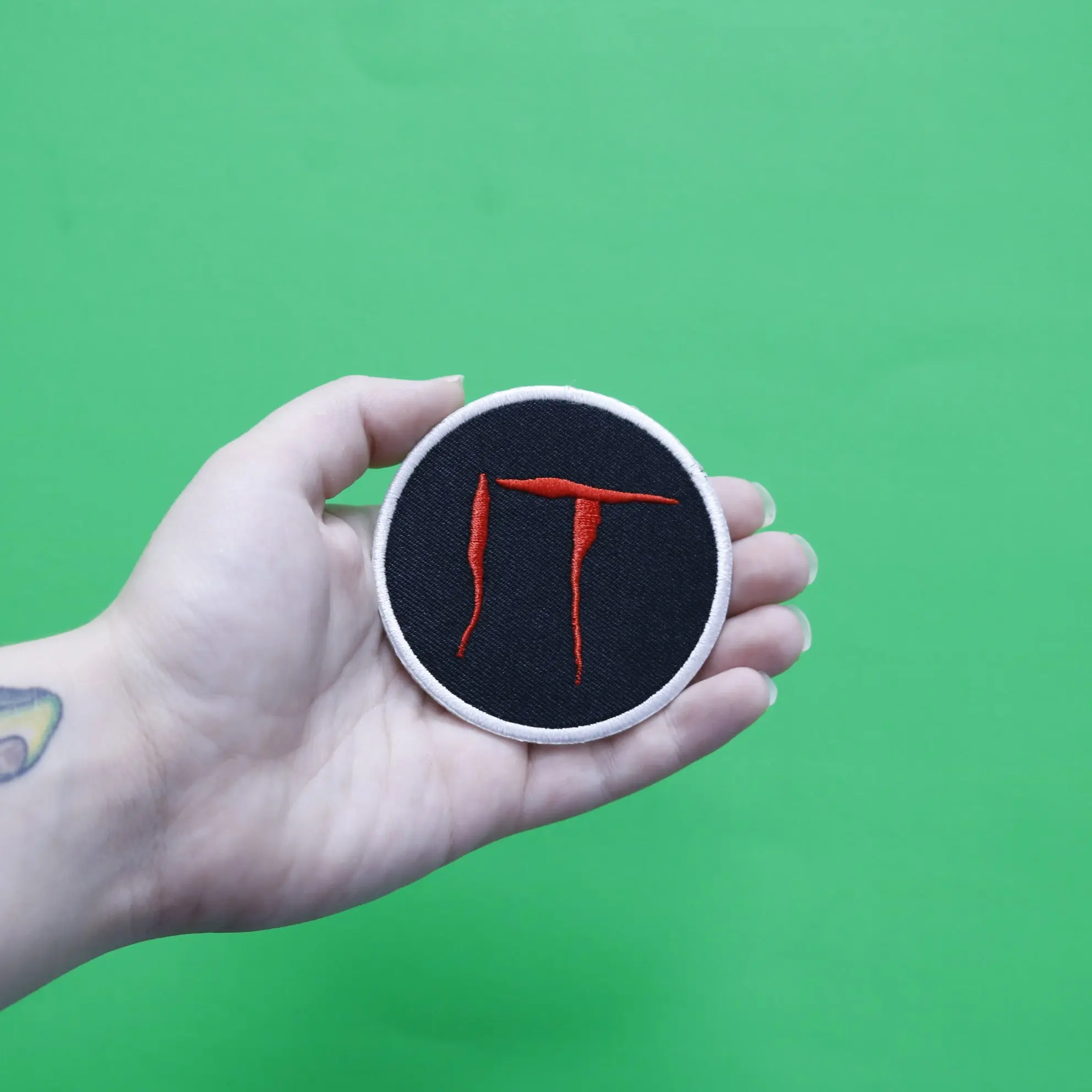 Official "IT" Round Embroidered Iron On Patch - Image 3