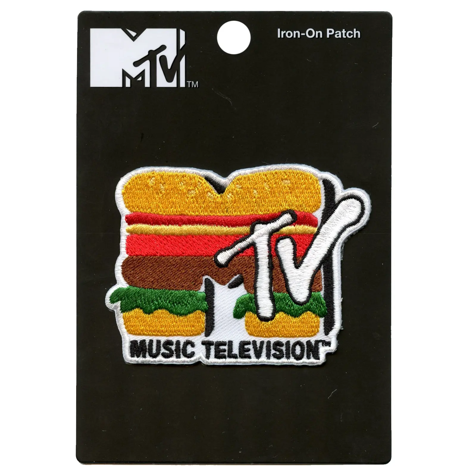Official MTV Hamburger Logo Embroidered Iron On Patch - Image 2