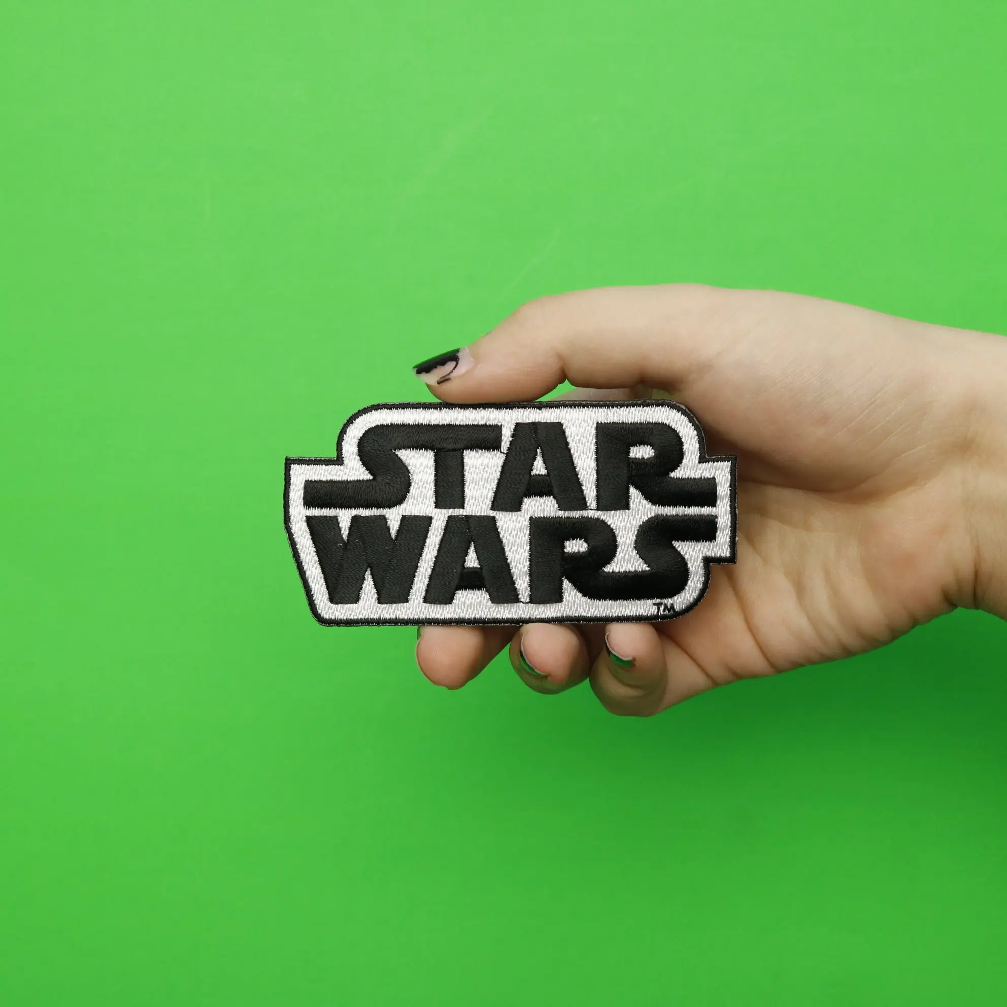 Official Star Wars Logo With Grey Background Embroidered Iron On Patch - Image 3