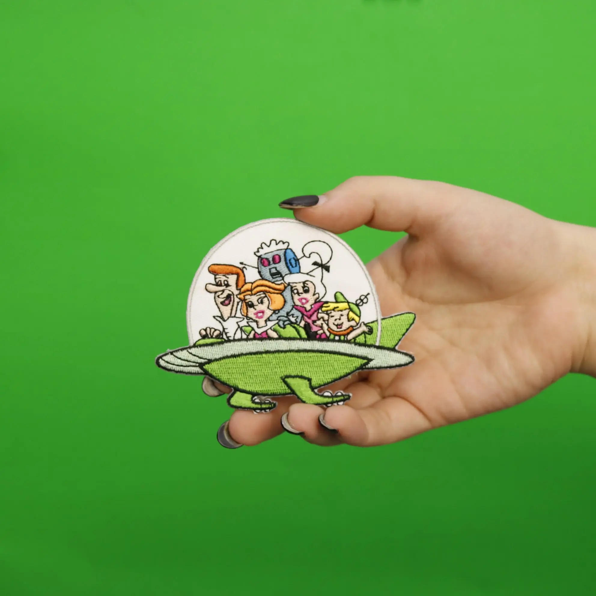 Officially Licensed The Jetsons All Characters In Ship Embroidered Iron On Patch - Image 2