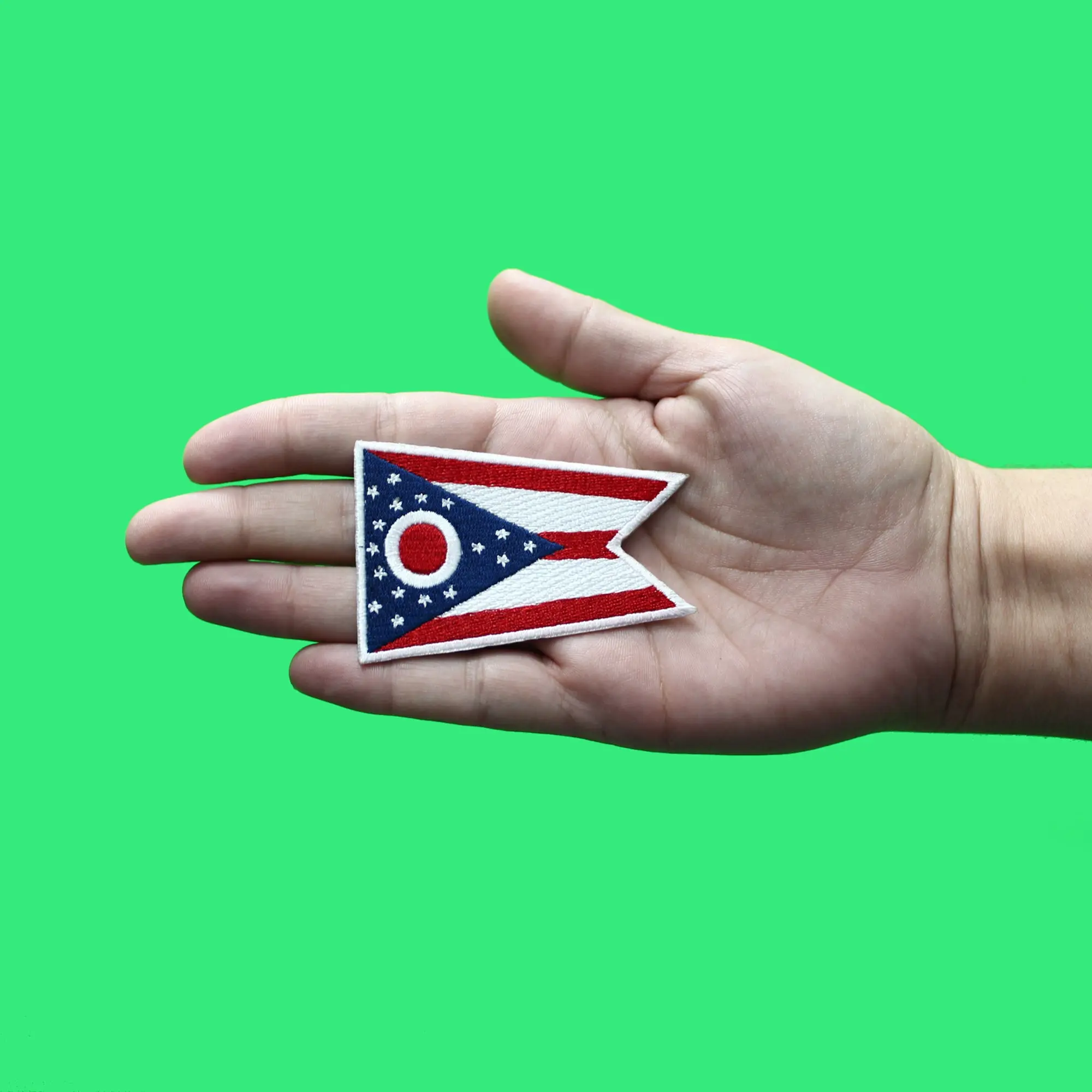 Ohio State Flag Patch Embroidered Iron On - Image 2