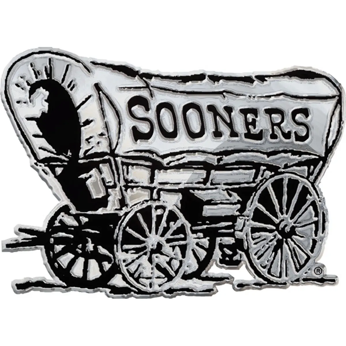 Oklahoma Sooners Wagon NCAA College Team Logo Auto Car Solid Metal Emblem