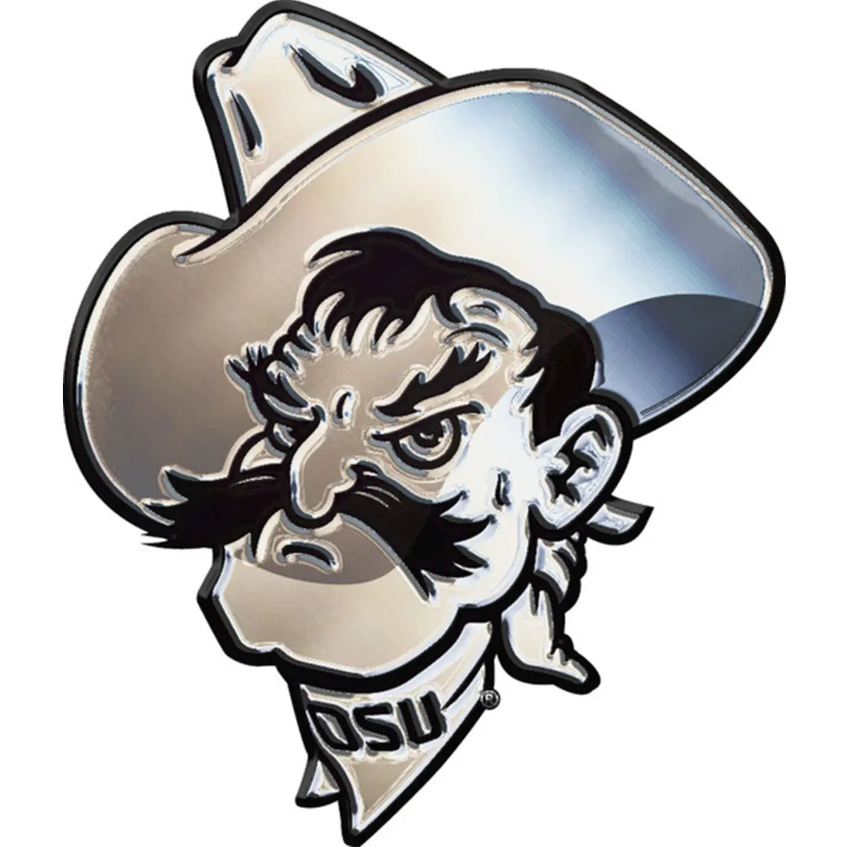 Oklahoma State Cowboys Pistol Pete Auto Car Solid Metal Emblemol