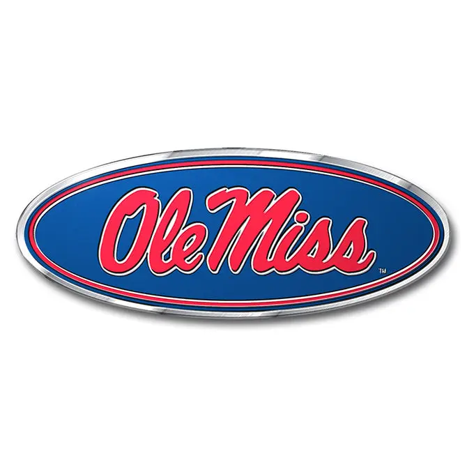 Ole Miss Rebels Colored Aluminum Car Auto Emblem