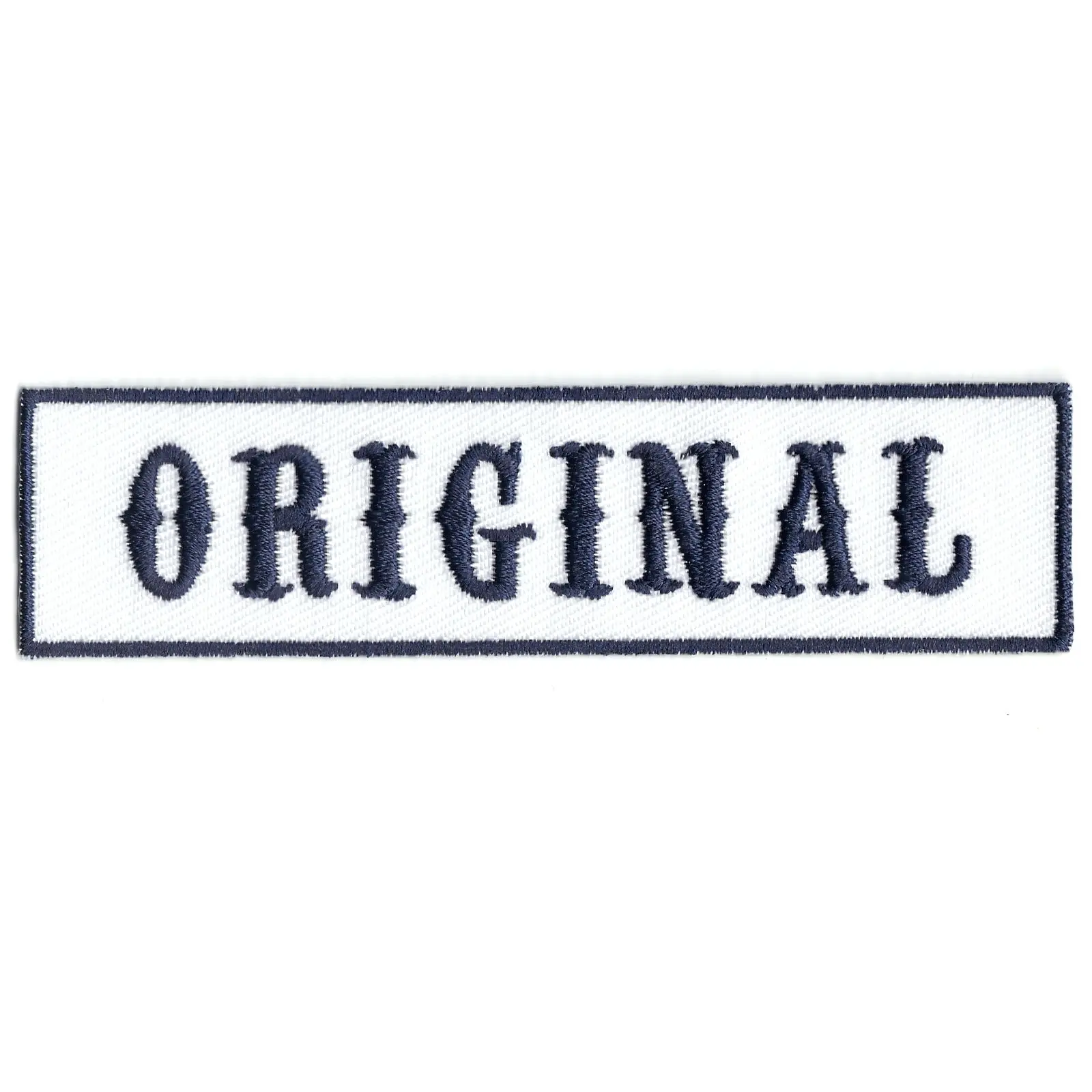 Original Blue On White Bikers Club Iron On Patch