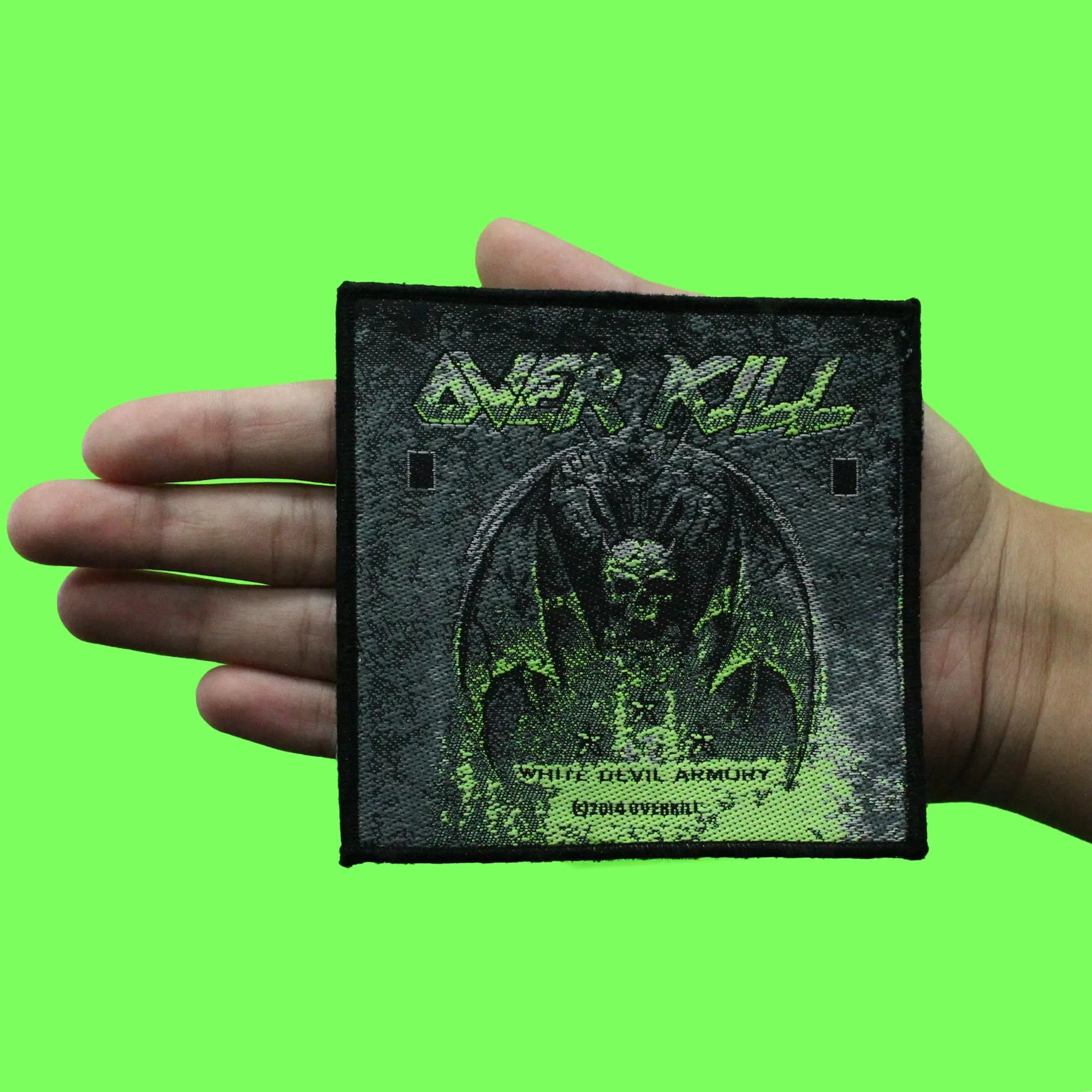 Overkill White Devil Armoury Patch Heavy Rock Music Woven Sew On - Image 2