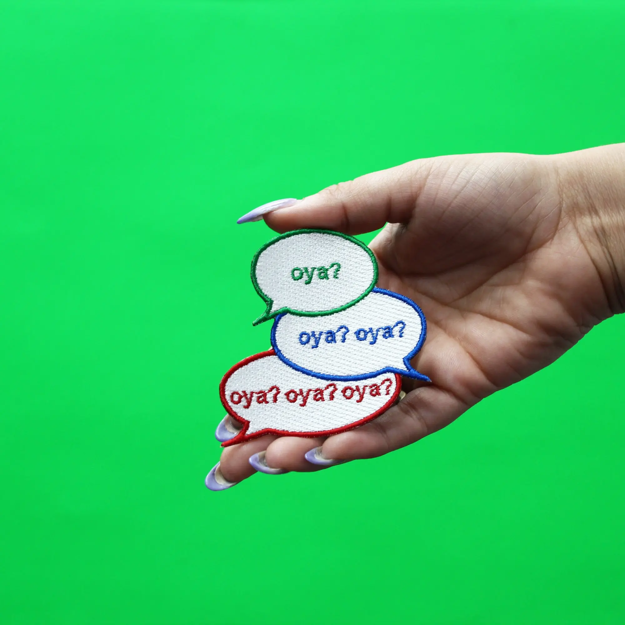 Oya? Patch Chat Bubbles Embroidered Iron On - Image 2