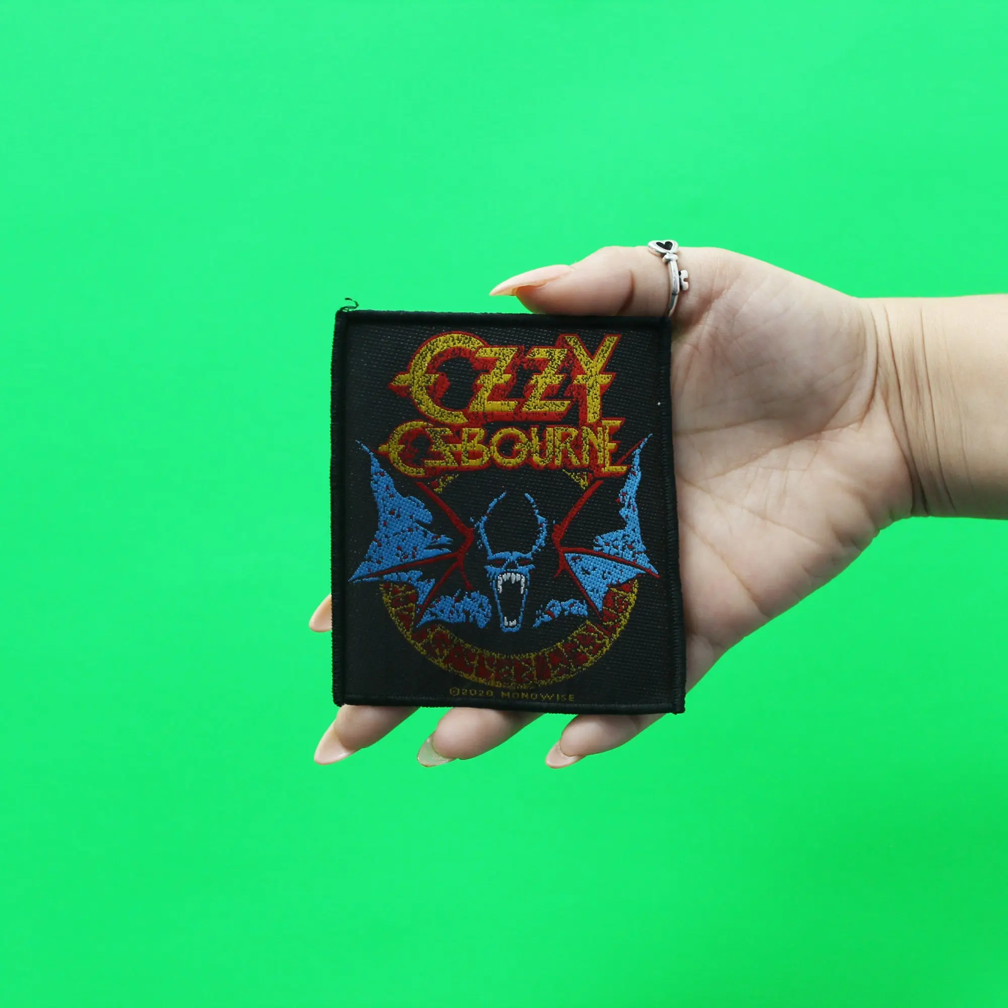 Ozzy Osbourne Bat Patch Legend Metal Band Woven Sew On - Image 2