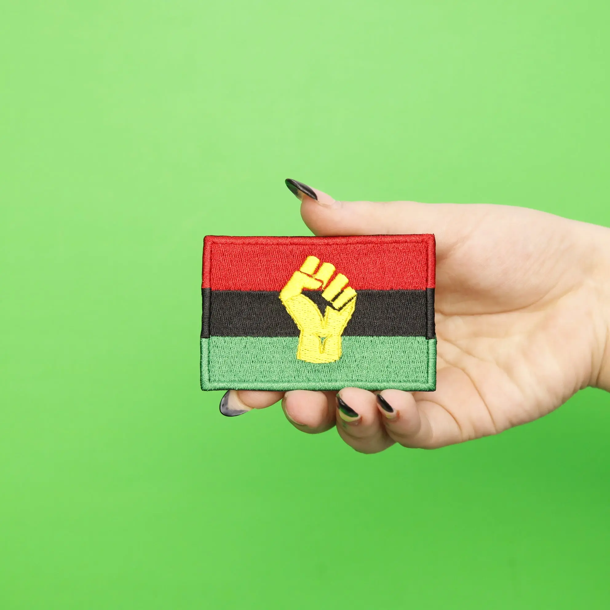 Pan-African Flag With Fist Embroidered Iron On Patch - Image 2