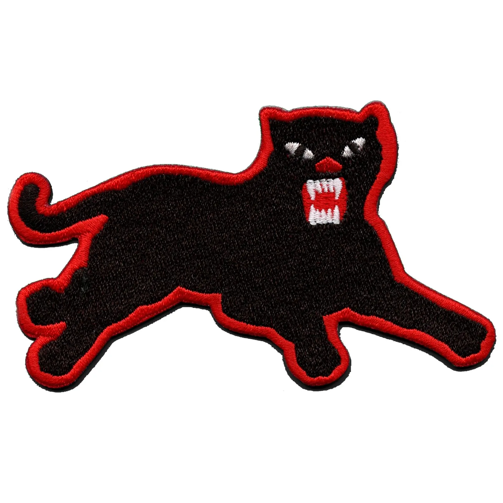 Panther Red Border Iron On Embroidered Patch (Right)